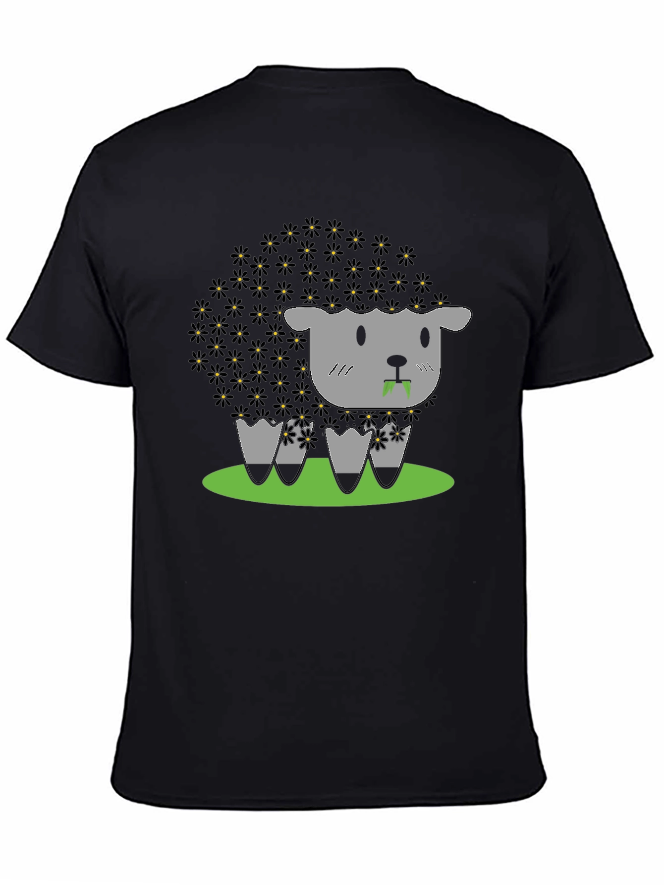 Black Sheep T-Shirt - Floral Wool Design