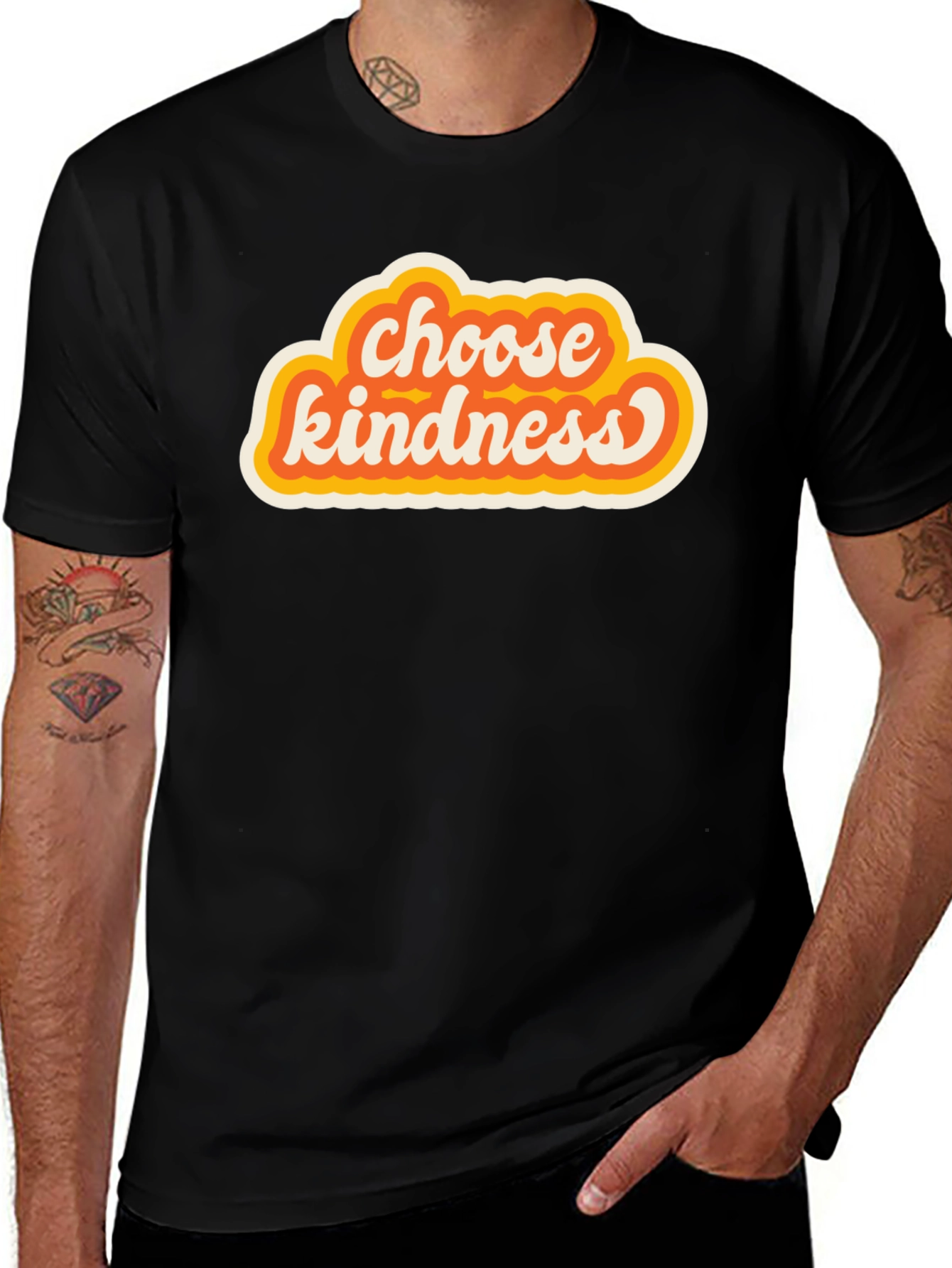 Choose Kindness Retro Graphic Tee - Black