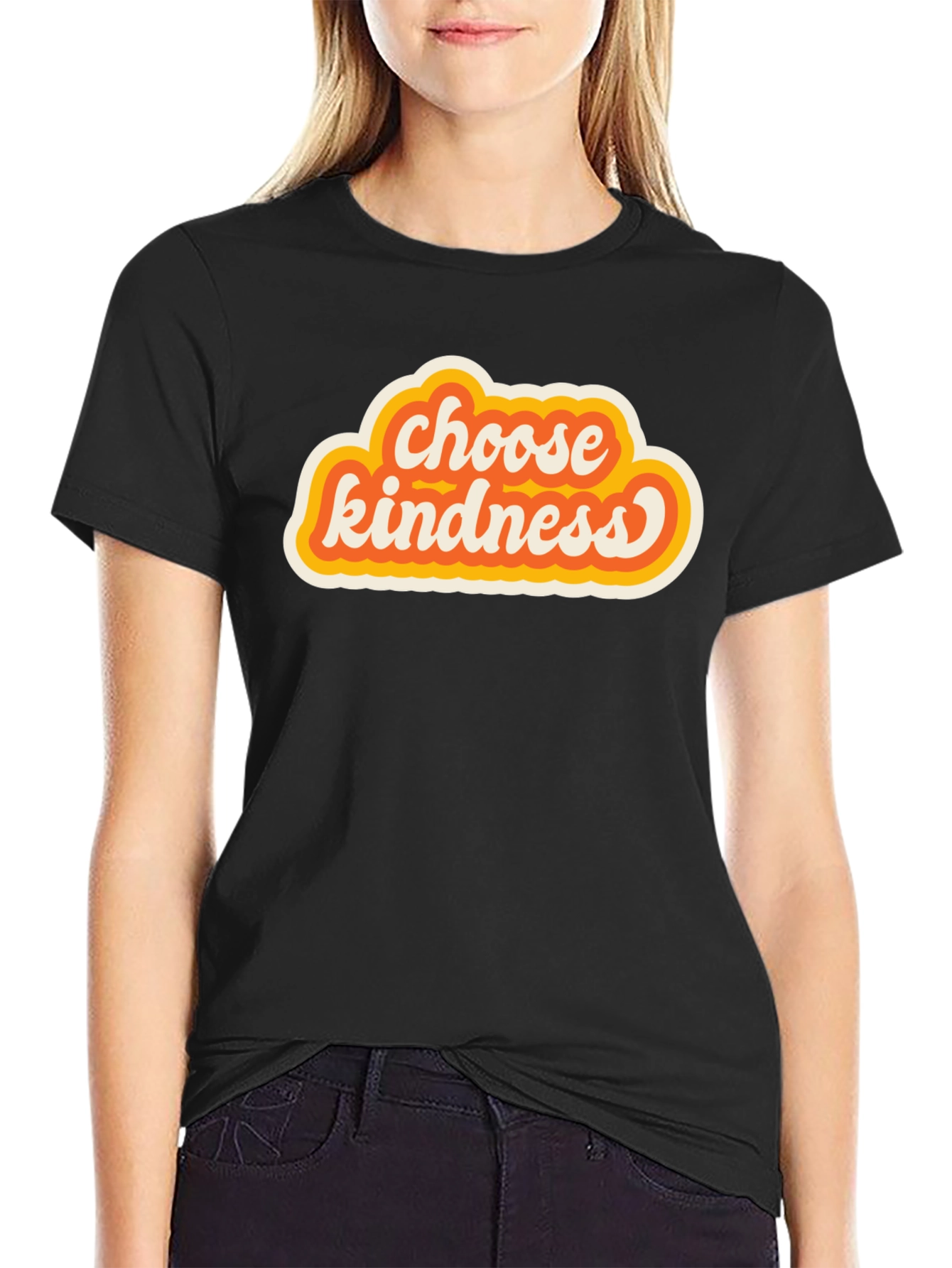 Choose Kindness Retro Graphic Tee - Black