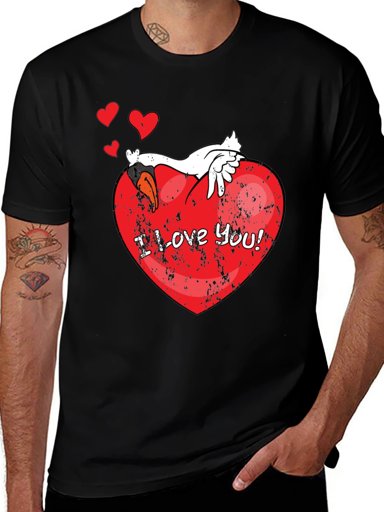 I Love You! Graphic Black T-Shirt