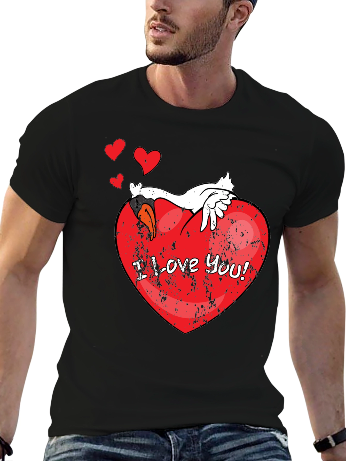 I Love You! Graphic Black T-Shirt