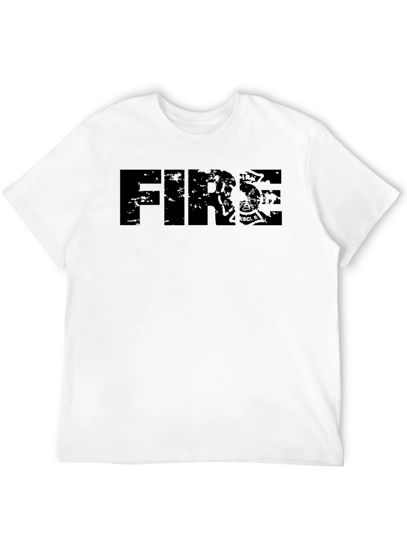 Distressed FIRE Graphic T-Shirt - Black