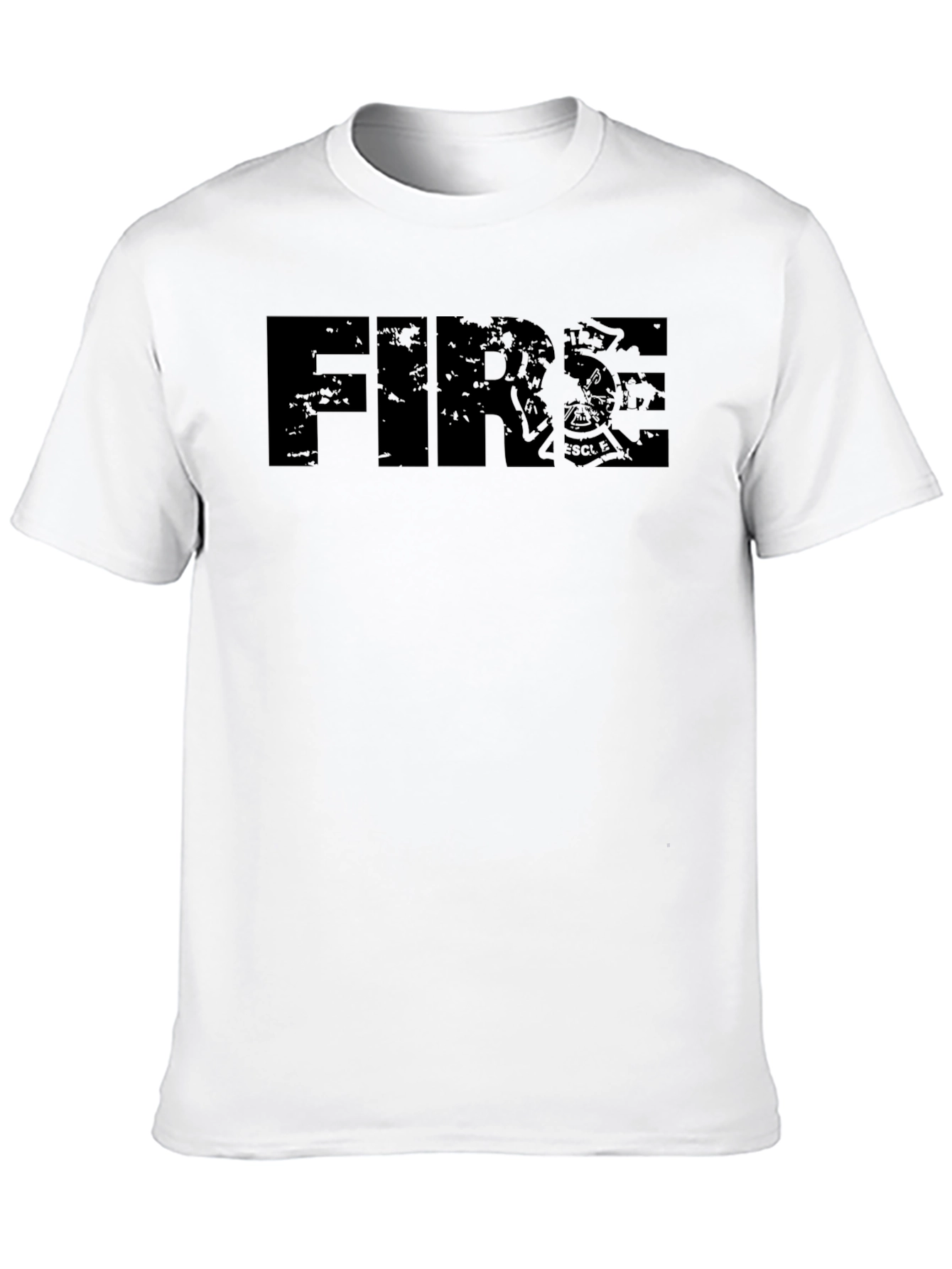 Distressed FIRE Graphic T-Shirt - Black
