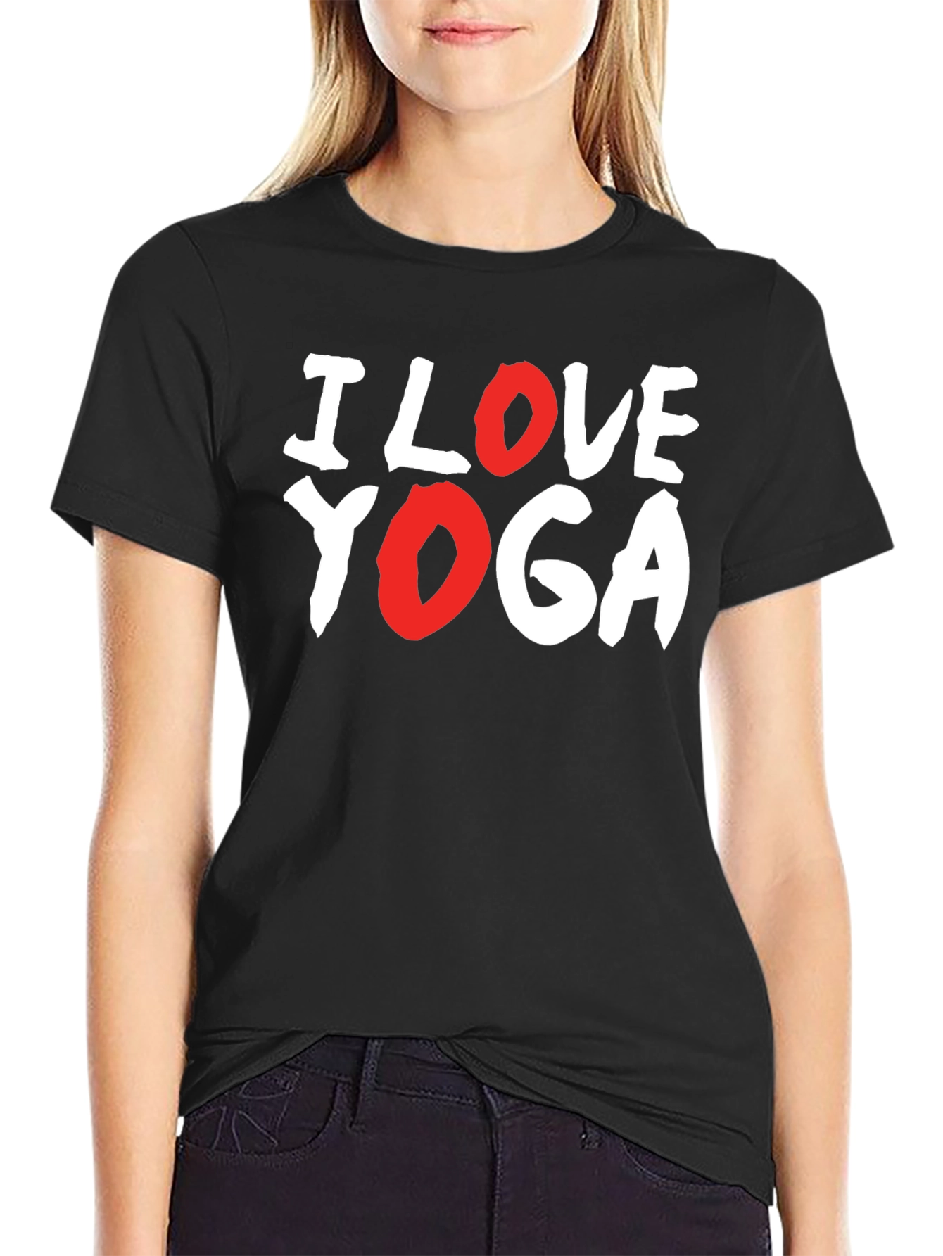 I Love Yoga T-Shirt - Black Cotton Tee