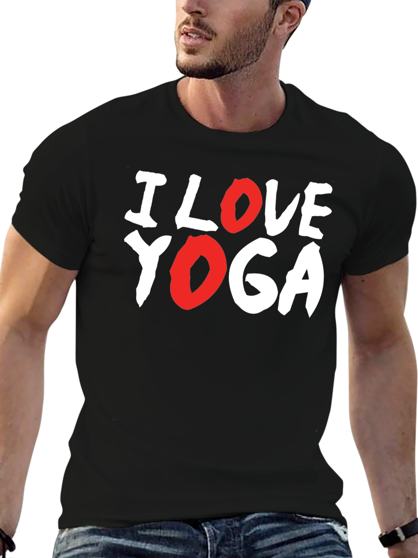 I Love Yoga T-Shirt - Black Cotton Tee