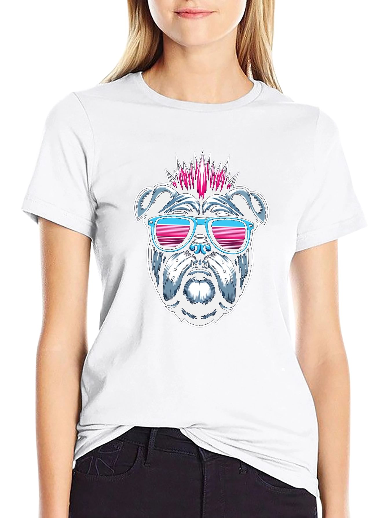 Cool Bulldog Graphic T-Shirt - Black