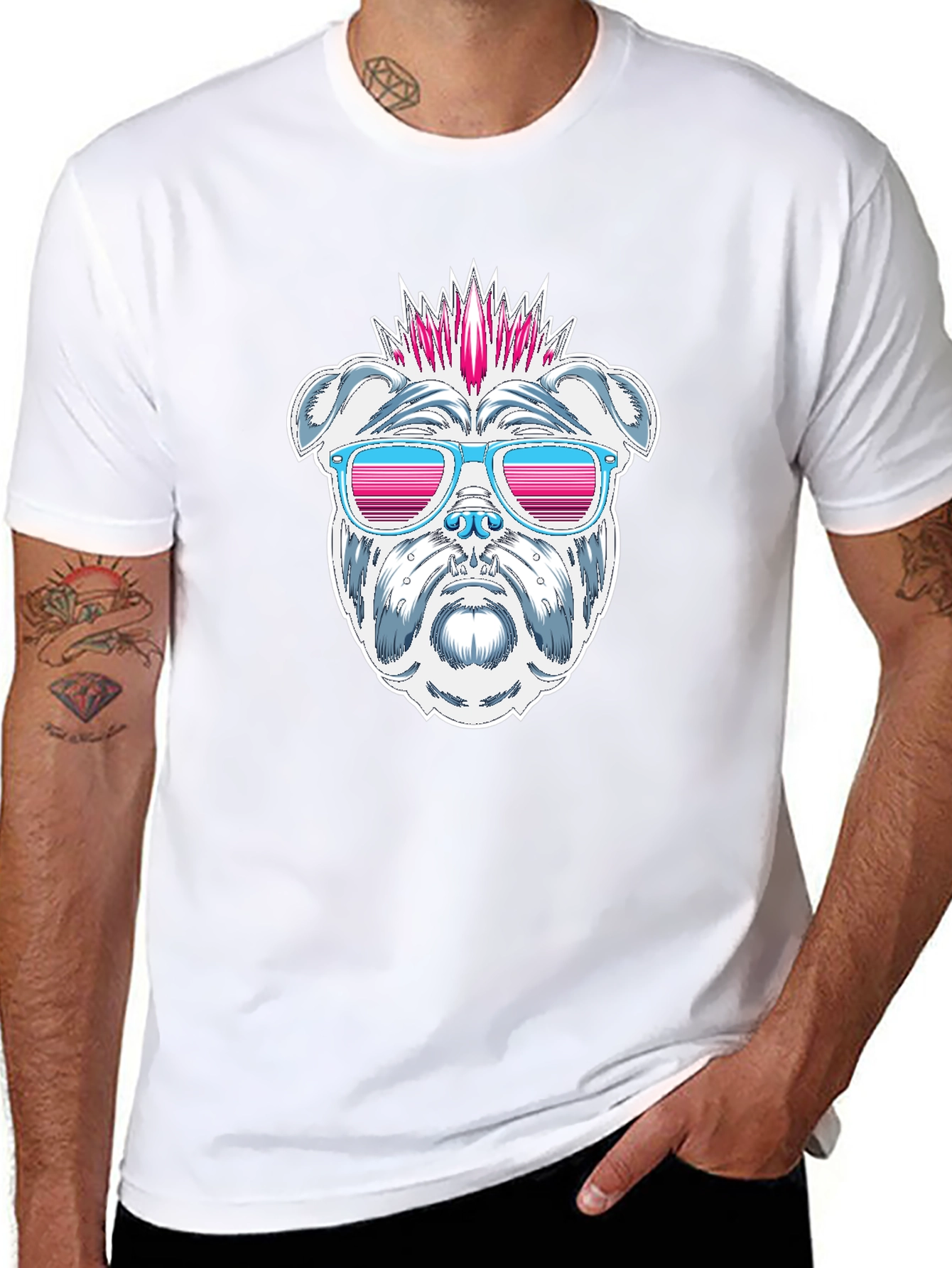 Cool Bulldog Graphic T-Shirt - Black