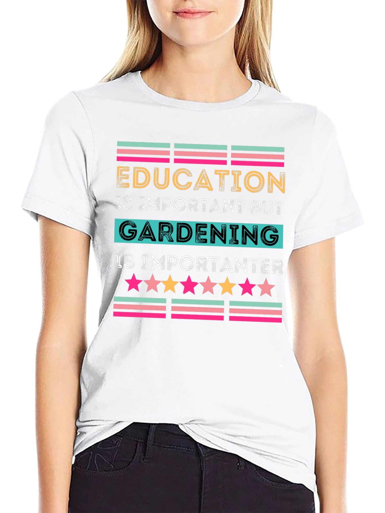 Education vs. Gardening Graphic Tee