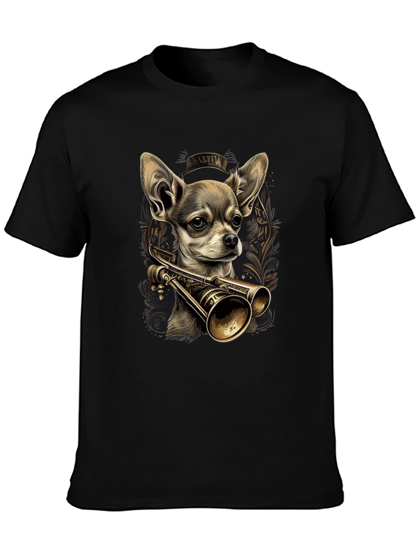 Chihuahua Trumpet Graphic Tee - Unique Dog Lover Shirt