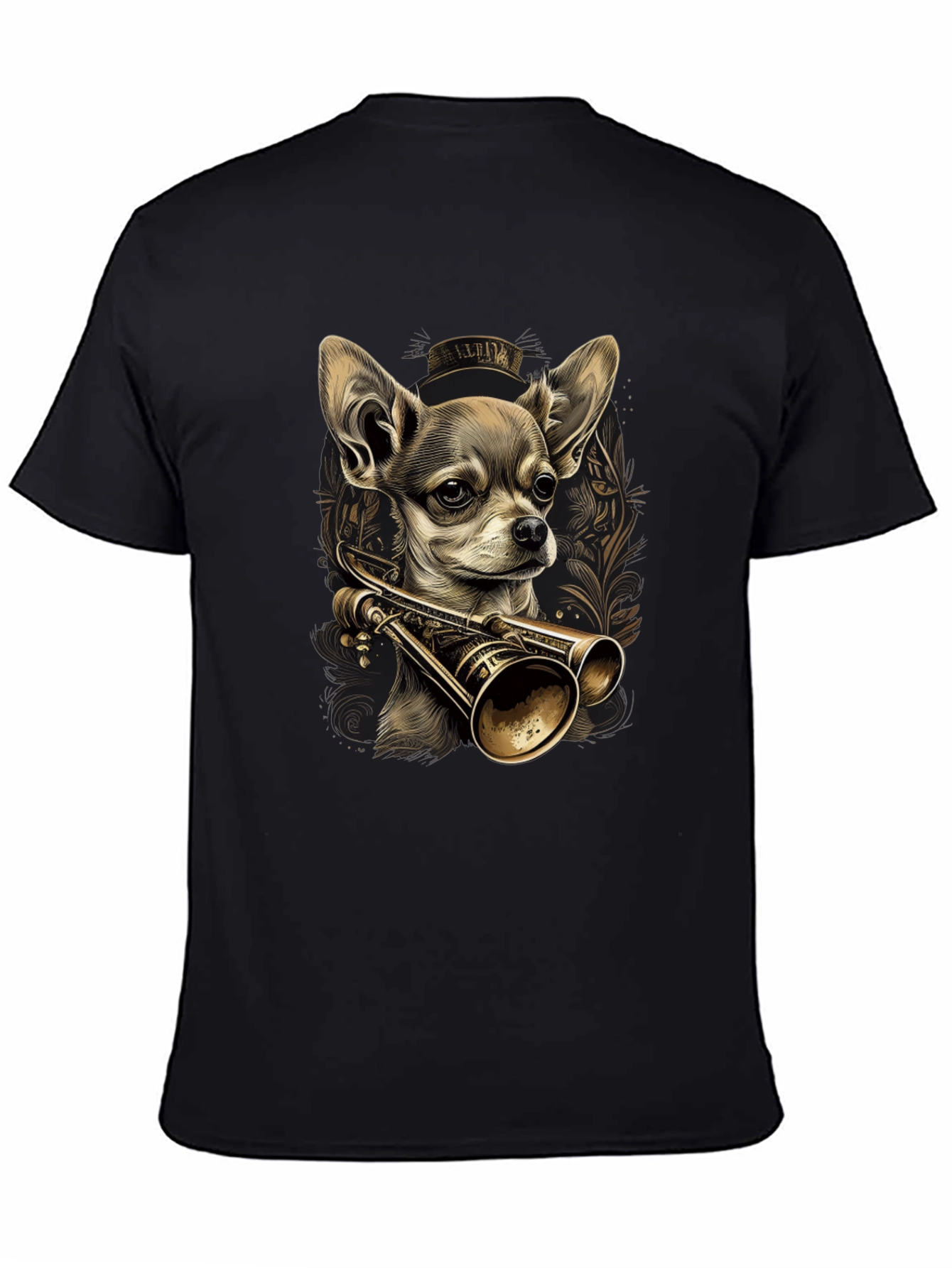 Chihuahua Trumpet Graphic Tee - Unique Dog Lover Shirt