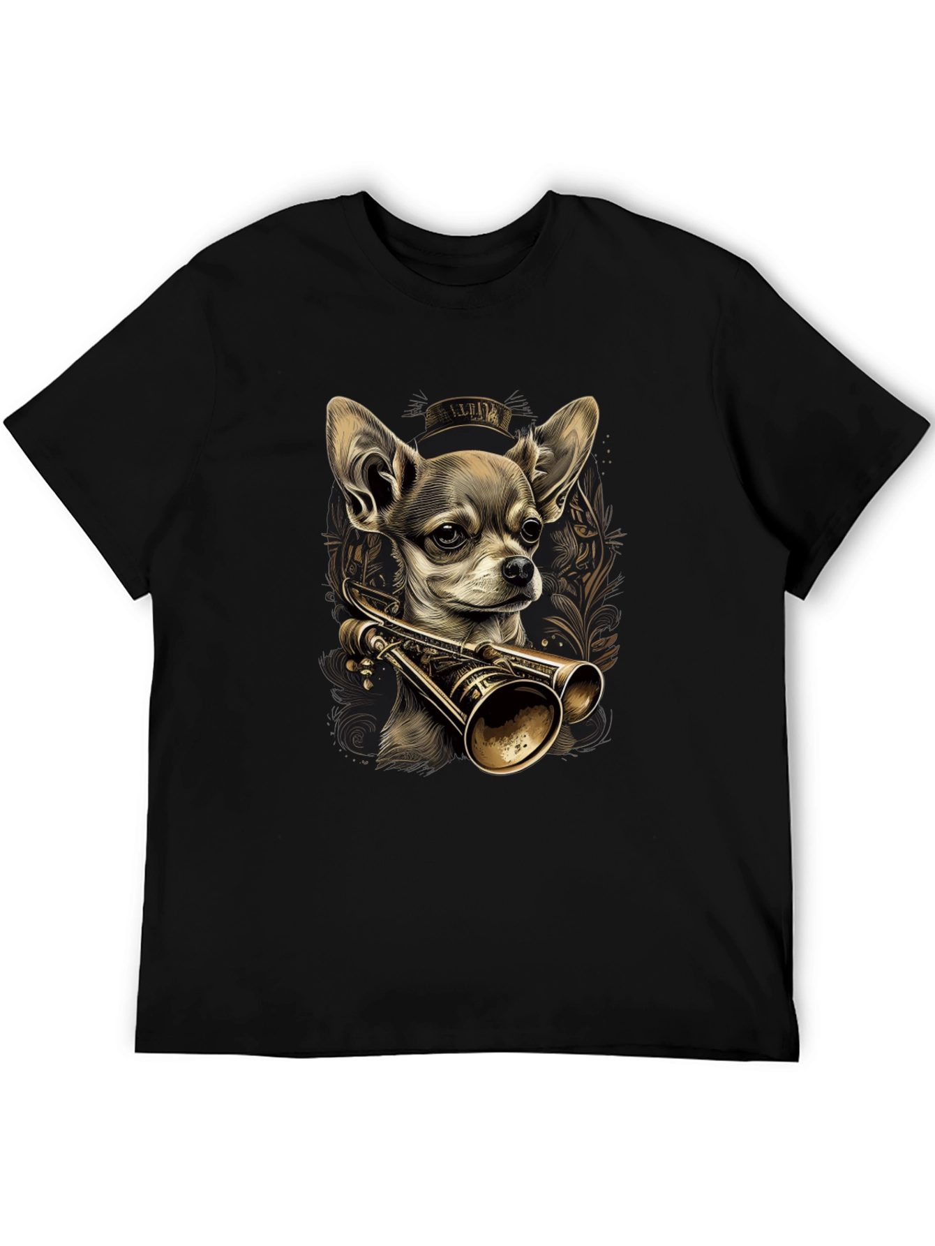 Chihuahua Trumpet Graphic Tee - Unique Dog Lover Shirt