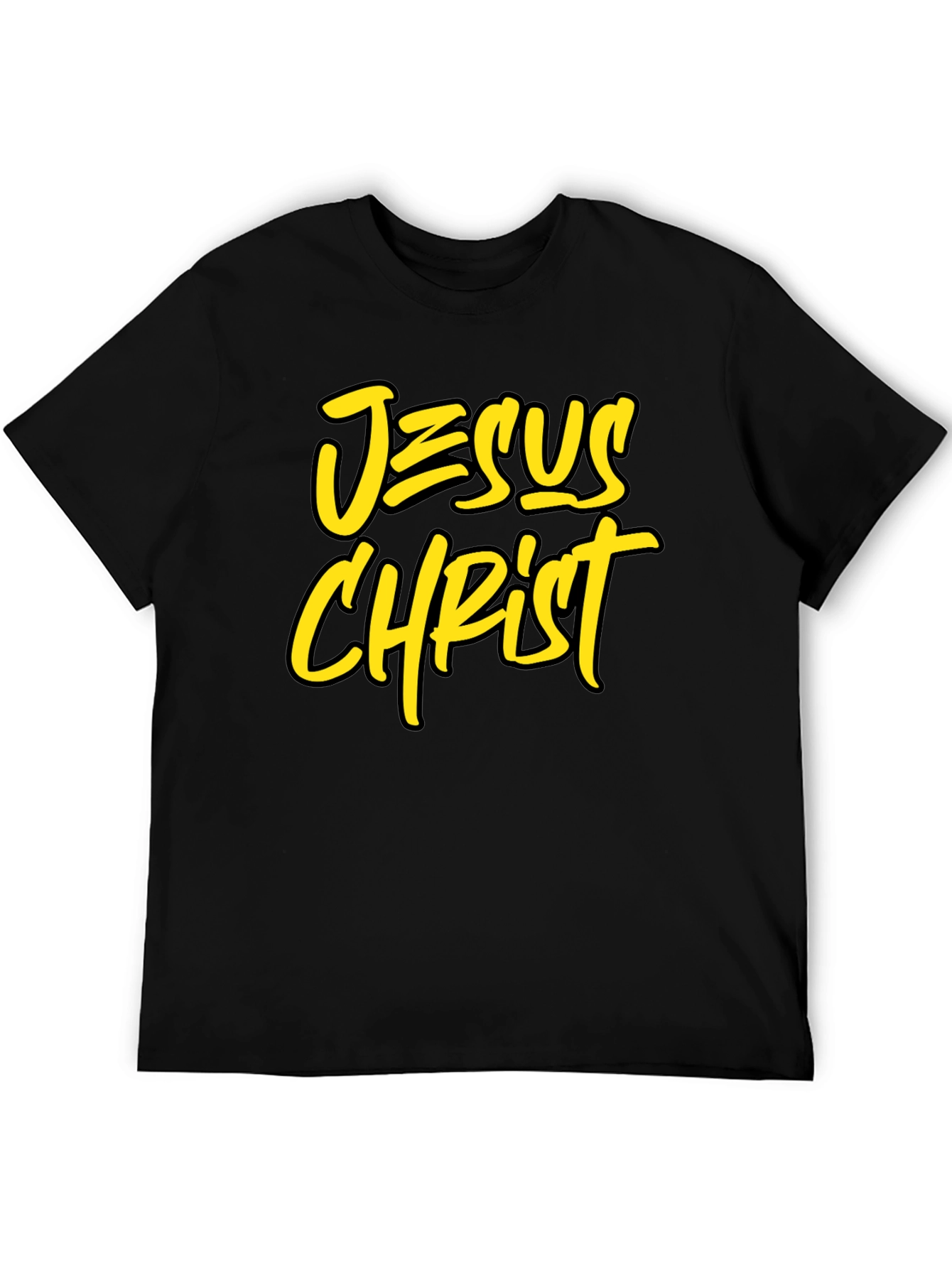 Jesus Christ Graphic Tee - Black Cotton Blend