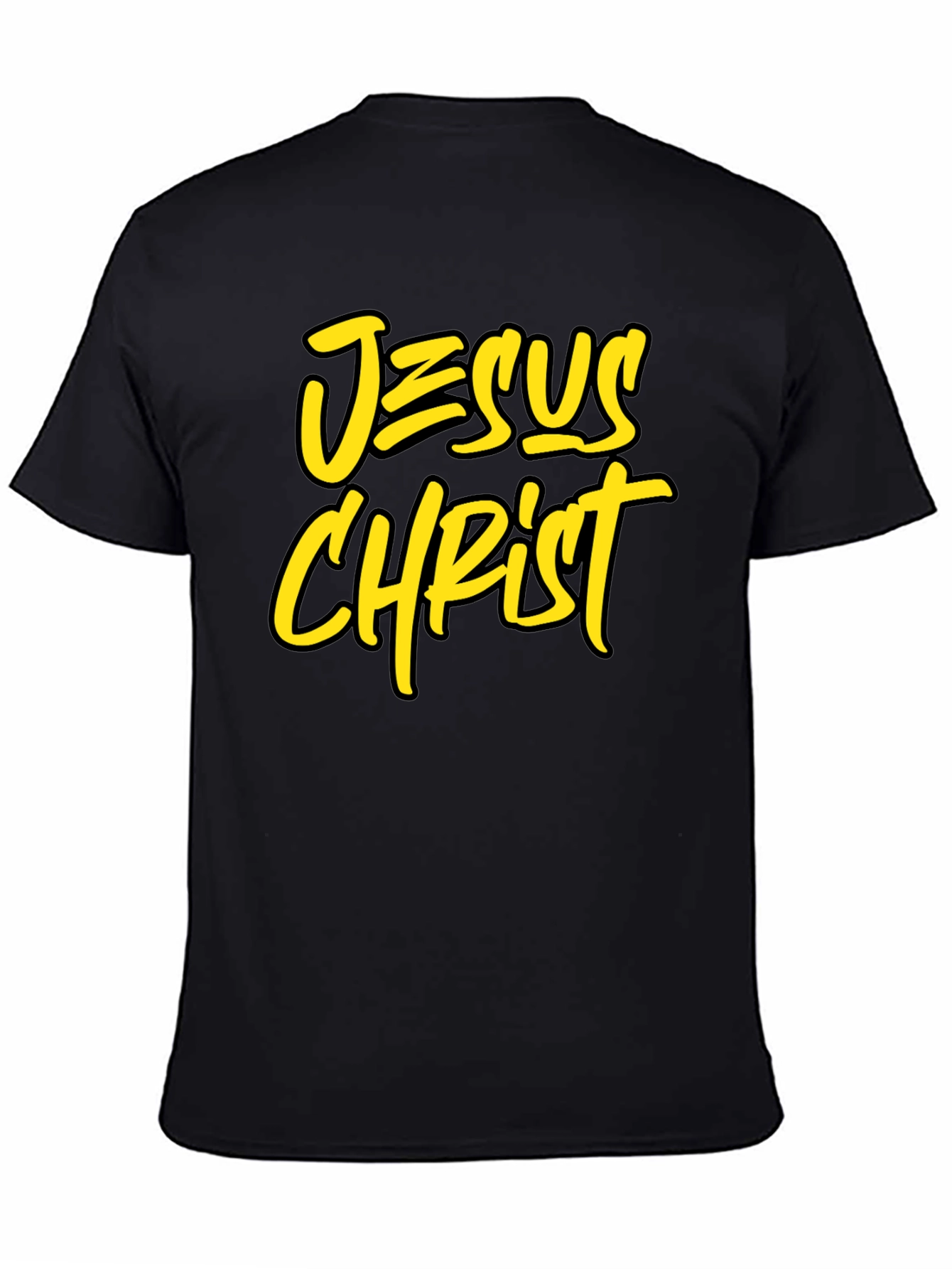 Jesus Christ Graphic Tee - Black Cotton Blend