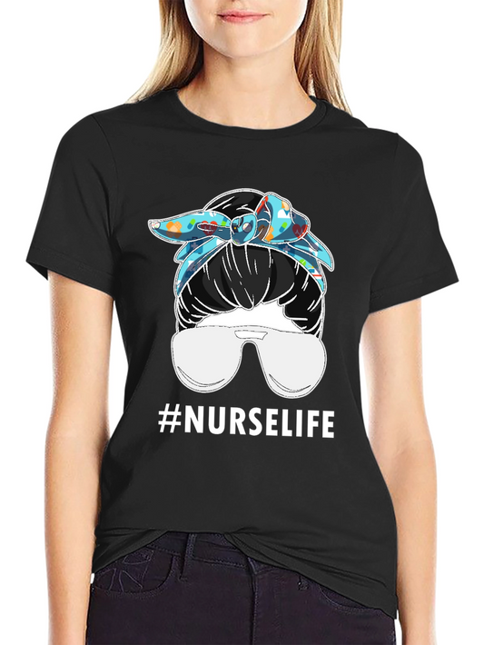 Nurse Life Messy Bun T-Shirt