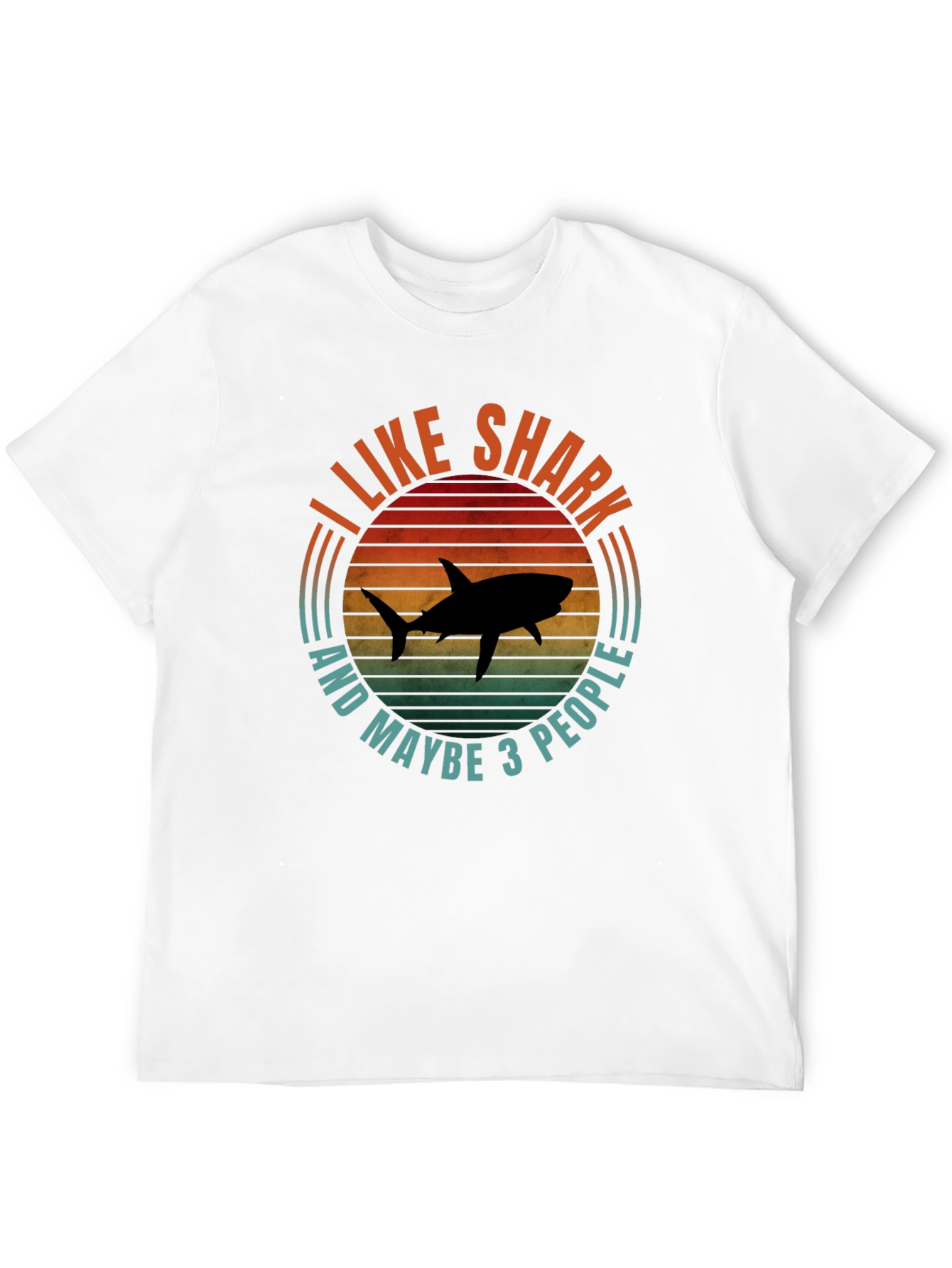 I Like Sharks and Maybe 3 People Black T-Shirt