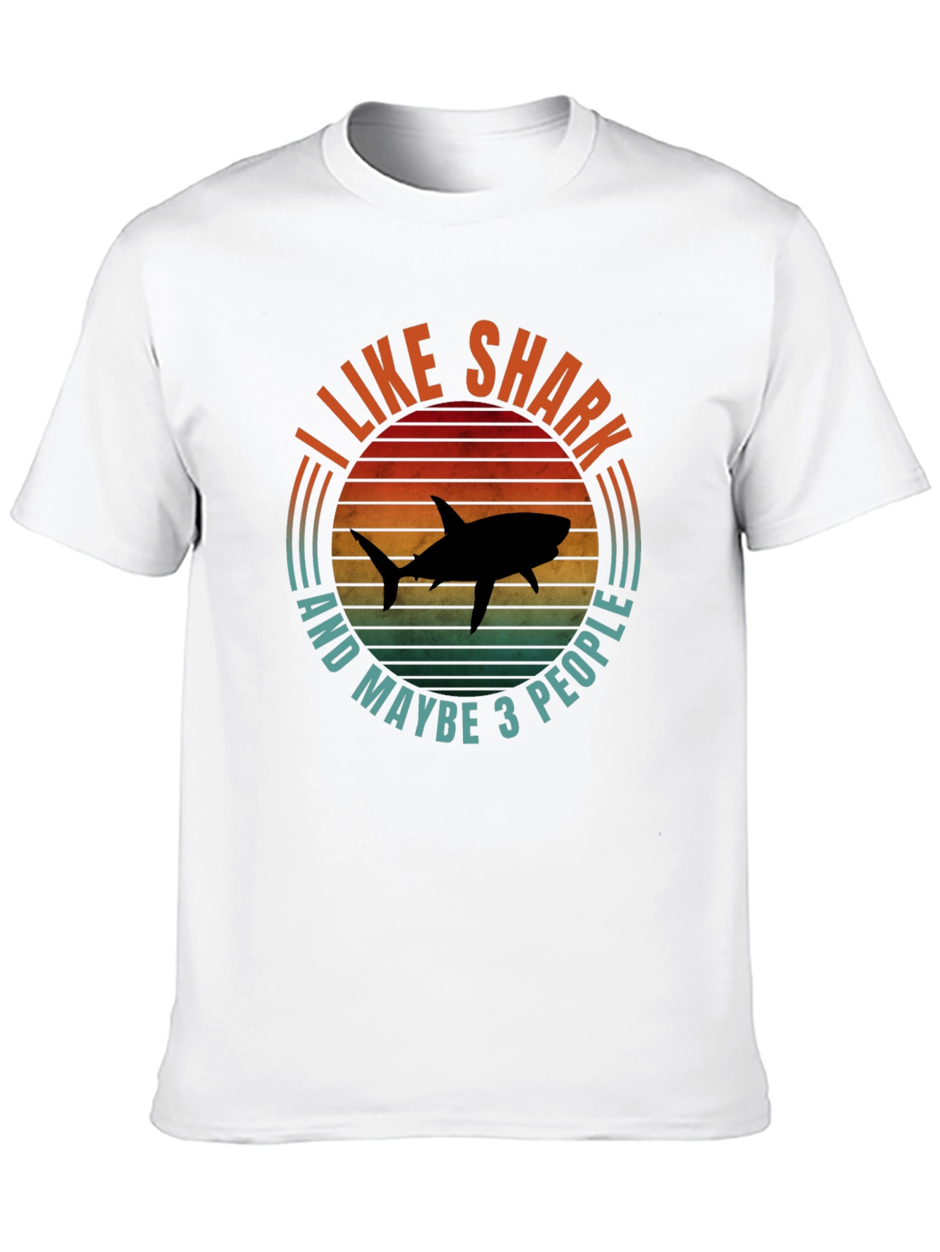 I Like Sharks and Maybe 3 People Black T-Shirt