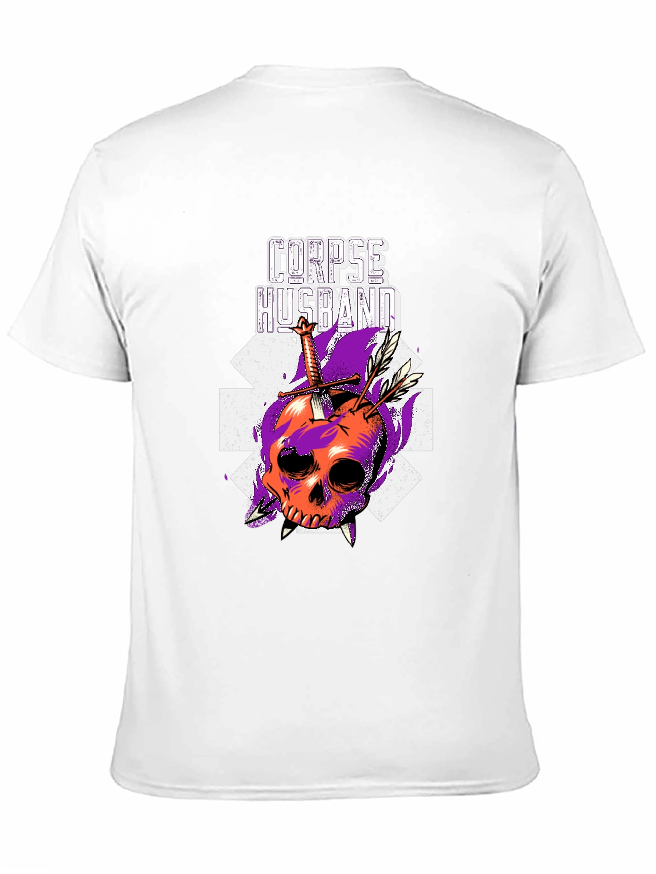 Corpse Husband Skull Graphic Black T-Shirt
