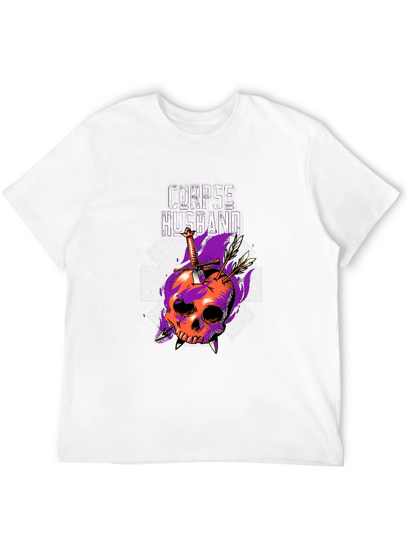 Corpse Husband Skull Graphic Black T-Shirt
