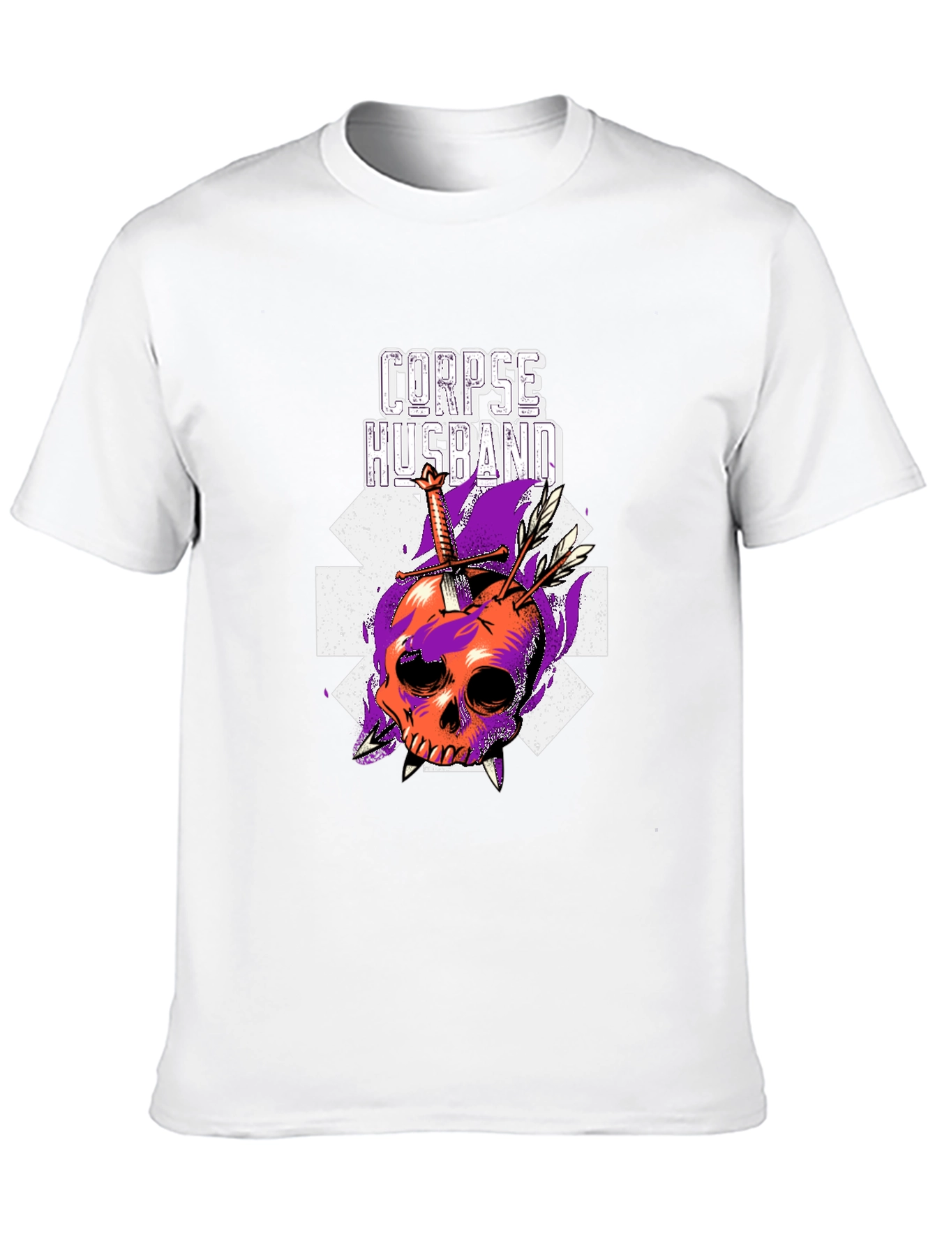 Corpse Husband Skull Graphic Black T-Shirt