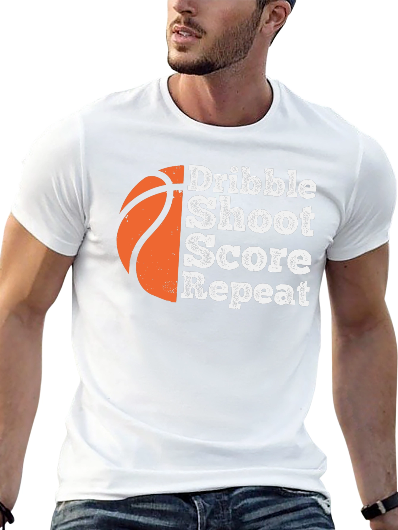 Dribble Shoot Score Repeat Basketball T-Shirt