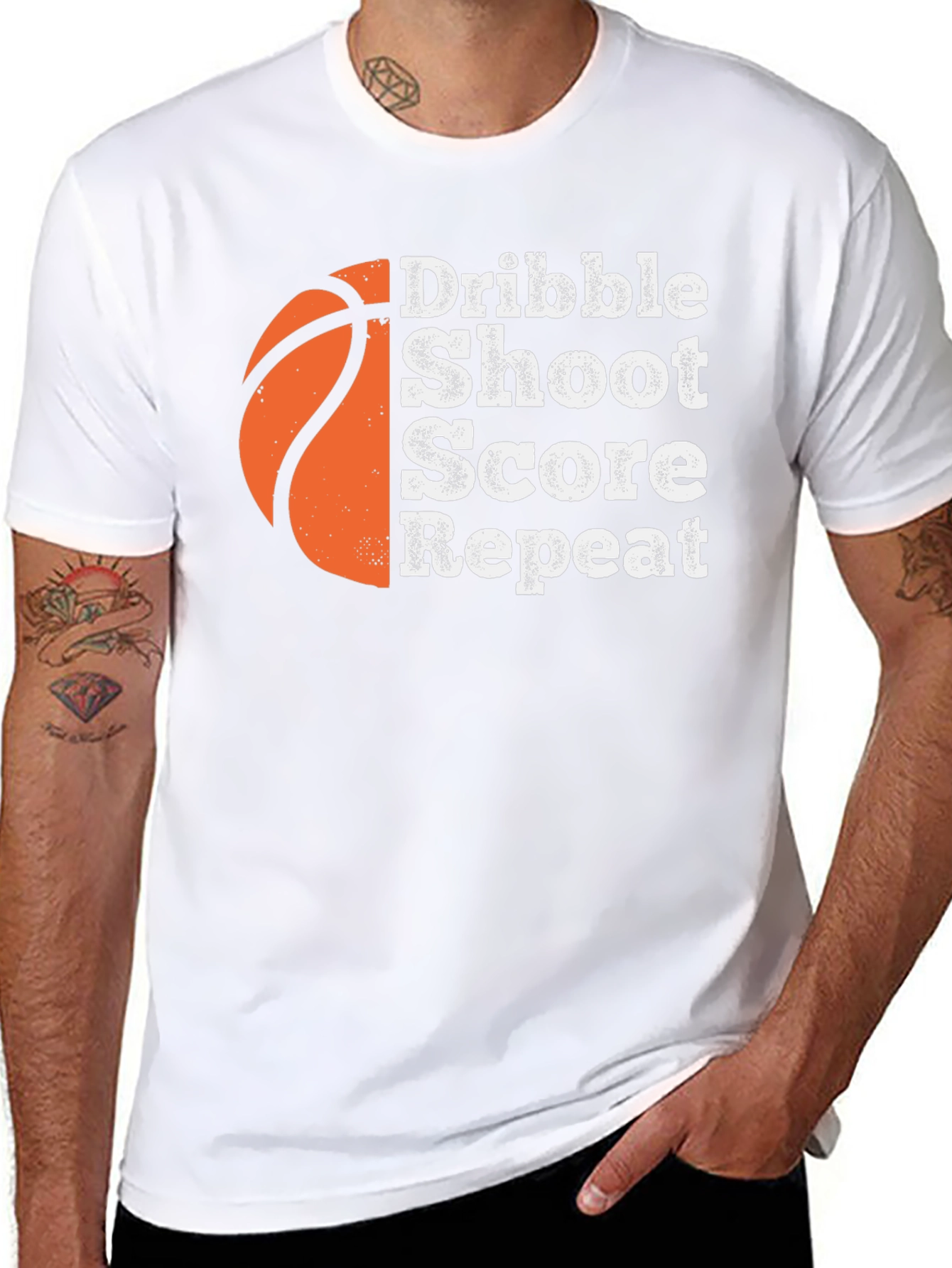 Dribble Shoot Score Repeat Basketball T-Shirt