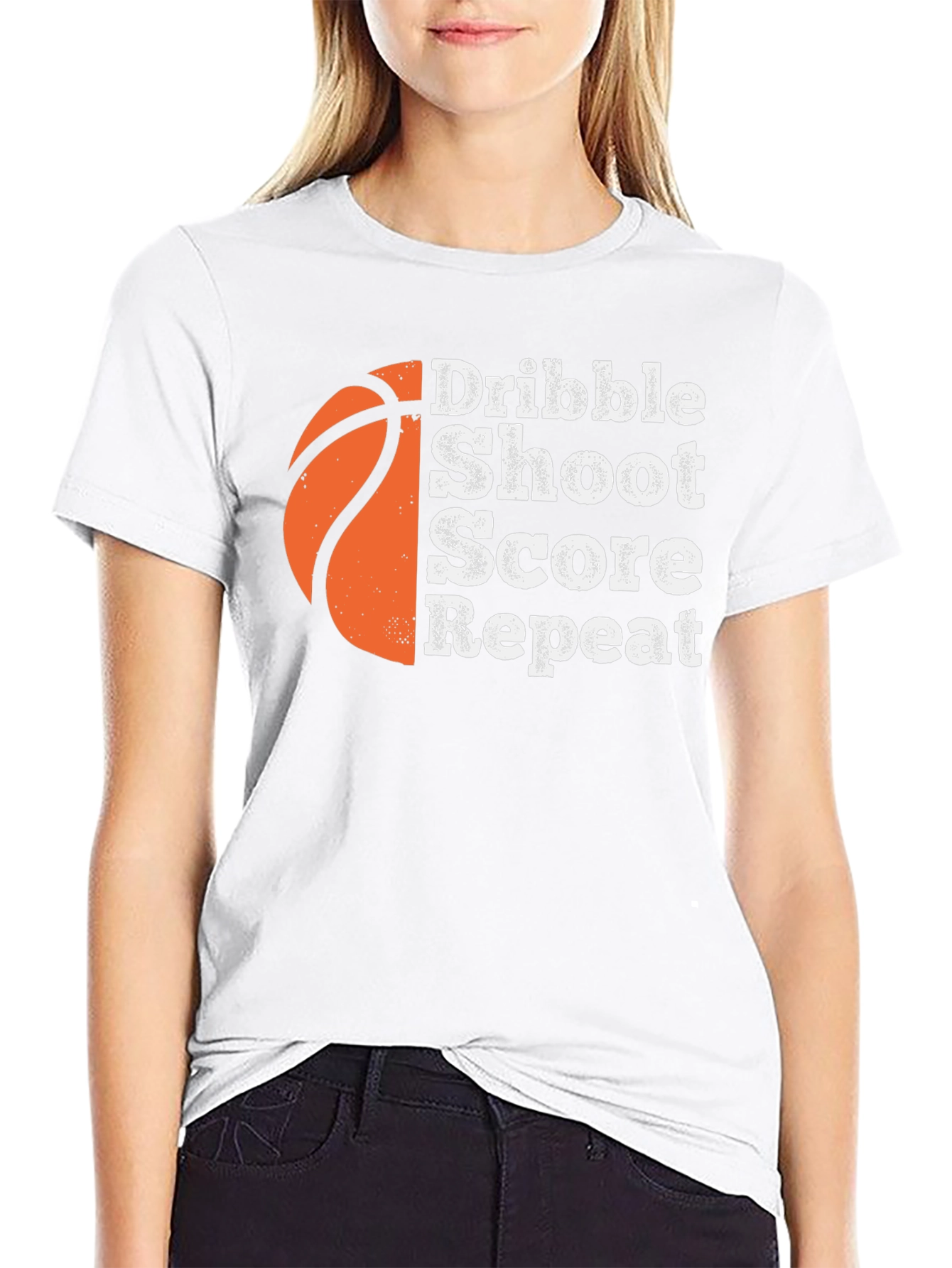 Dribble Shoot Score Repeat Basketball T-Shirt