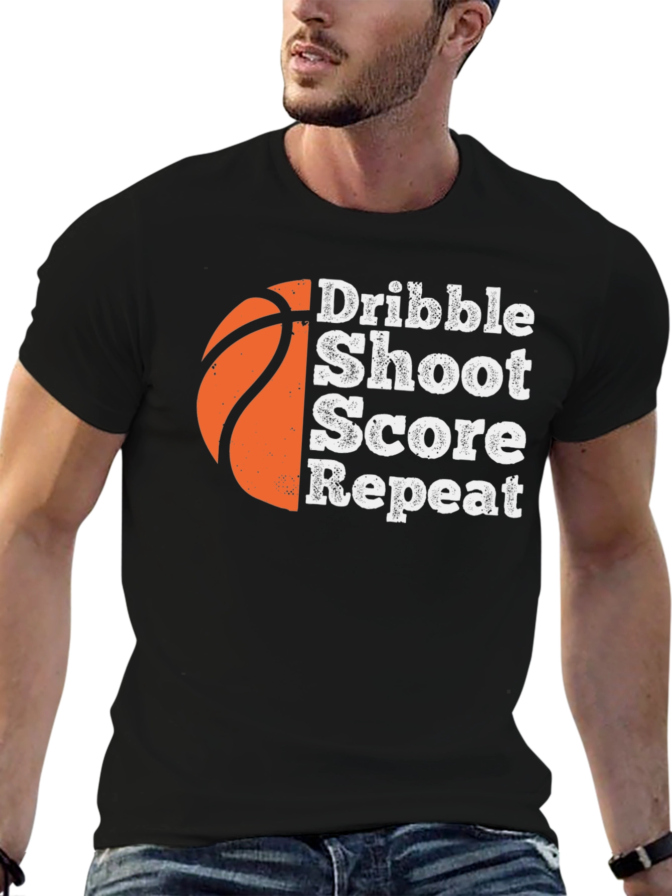 Dribble Shoot Score Repeat Basketball T-Shirt