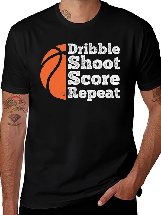 Dribble Shoot Score Repeat Basketball T-Shirt