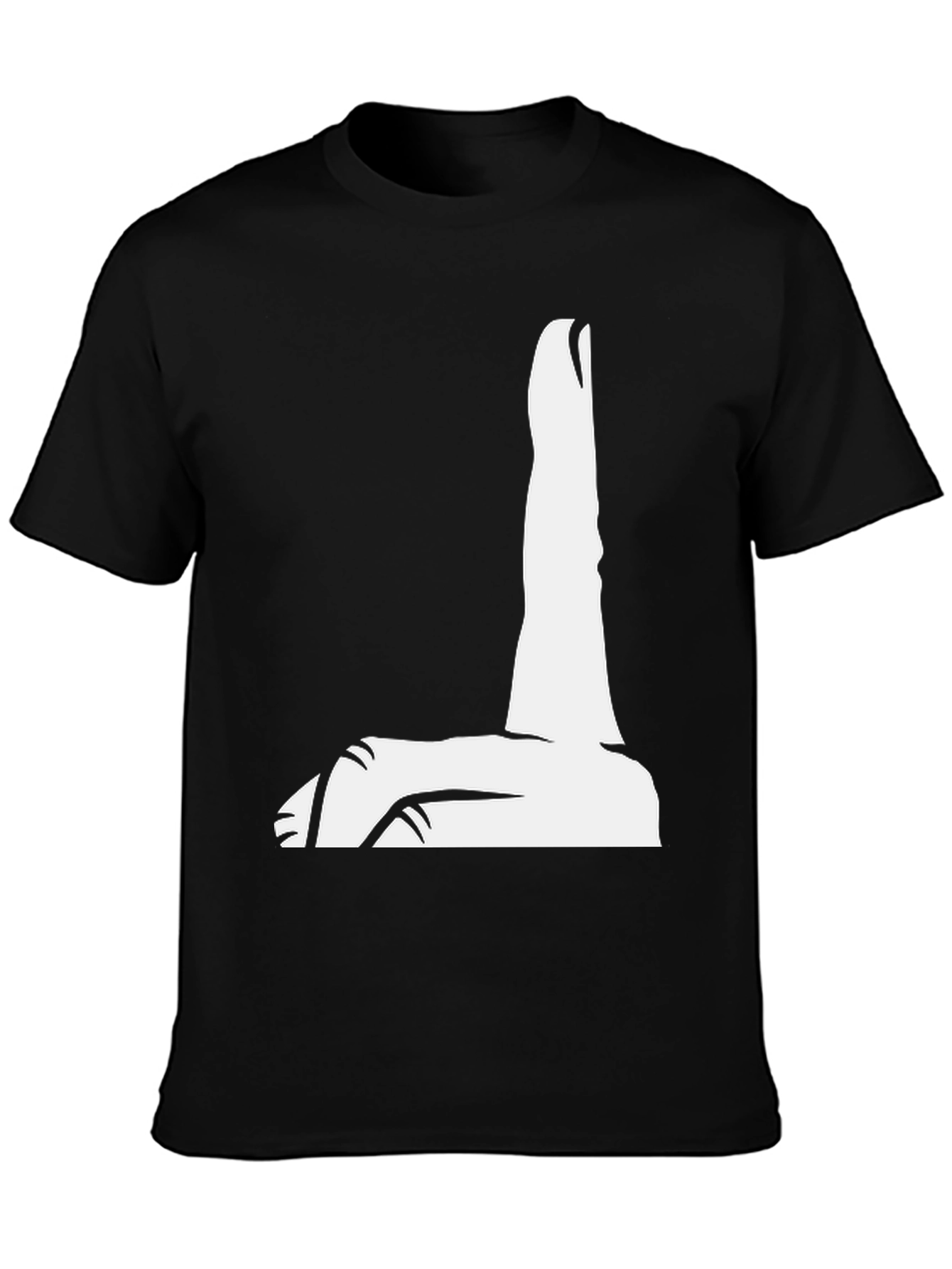 Black T-Shirt with Finger Pointing Design