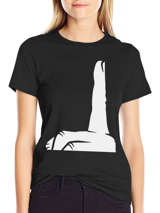 Black T-Shirt with Finger Pointing Design