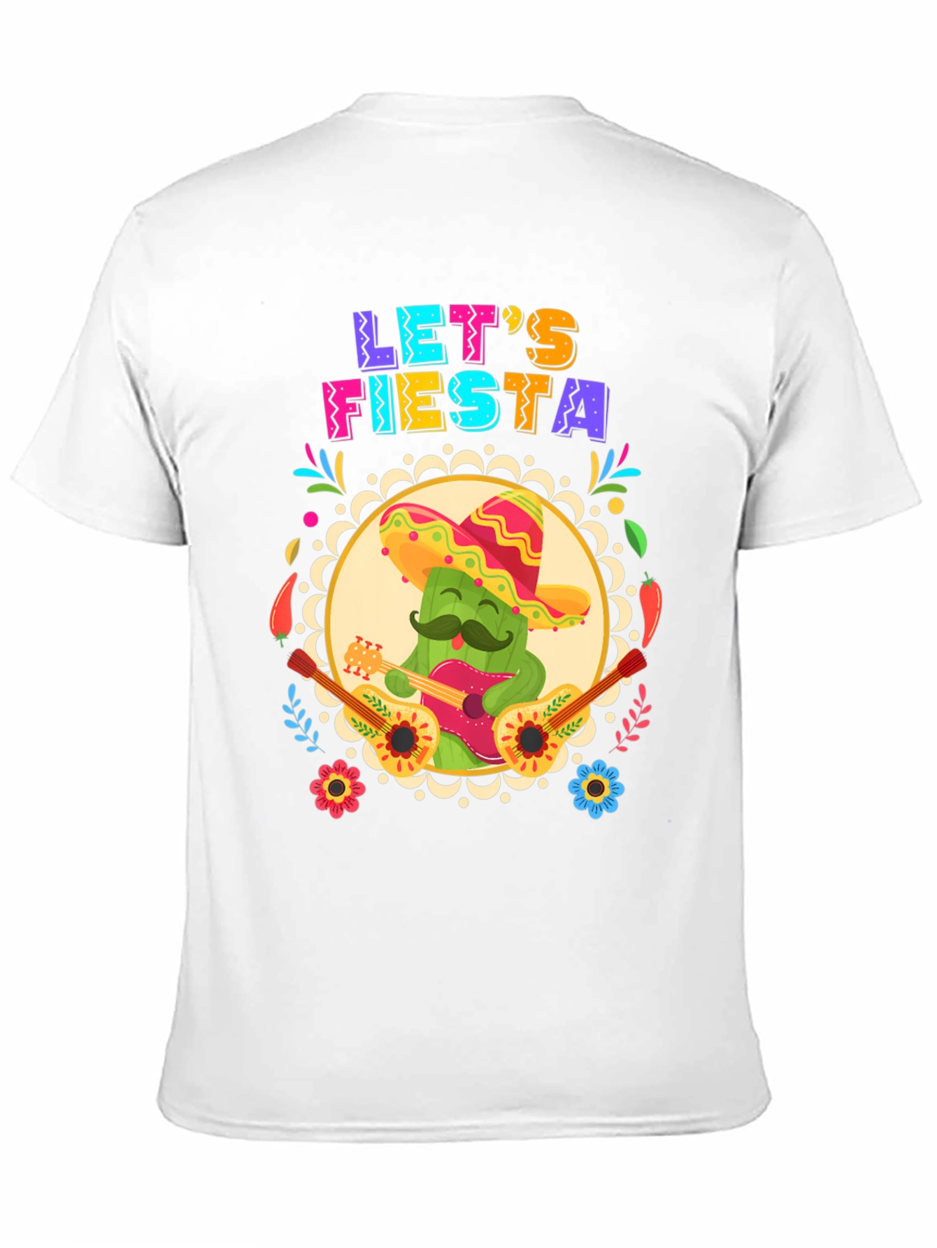 Lets Fiesta T-Shirt - Cactus Guitar Cinco De Mayo
