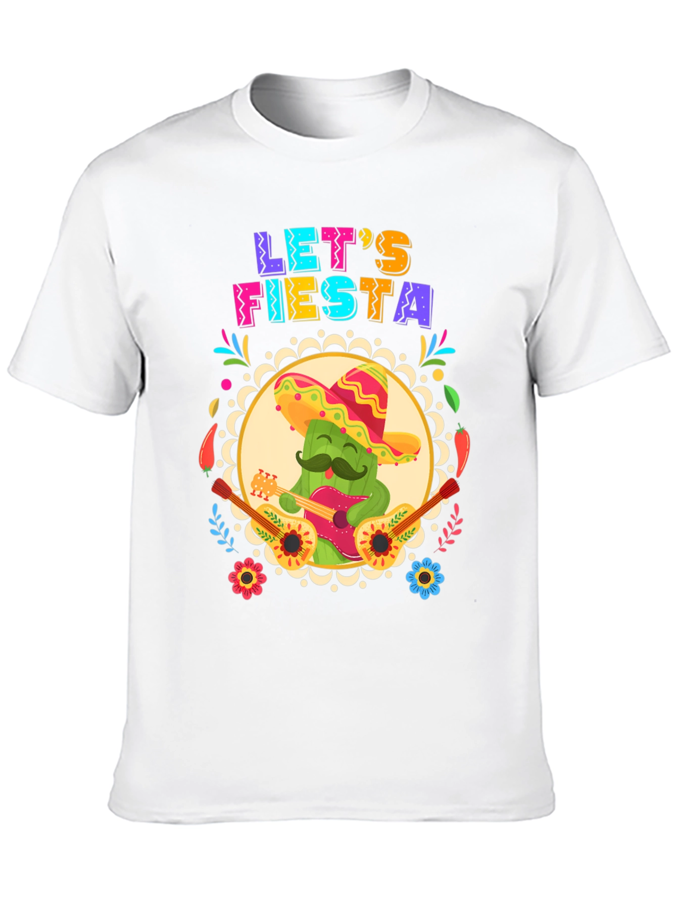 Lets Fiesta T-Shirt - Cactus Guitar Cinco De Mayo