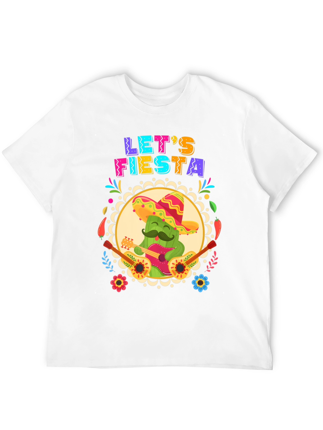Lets Fiesta T-Shirt - Cactus Guitar Cinco De Mayo