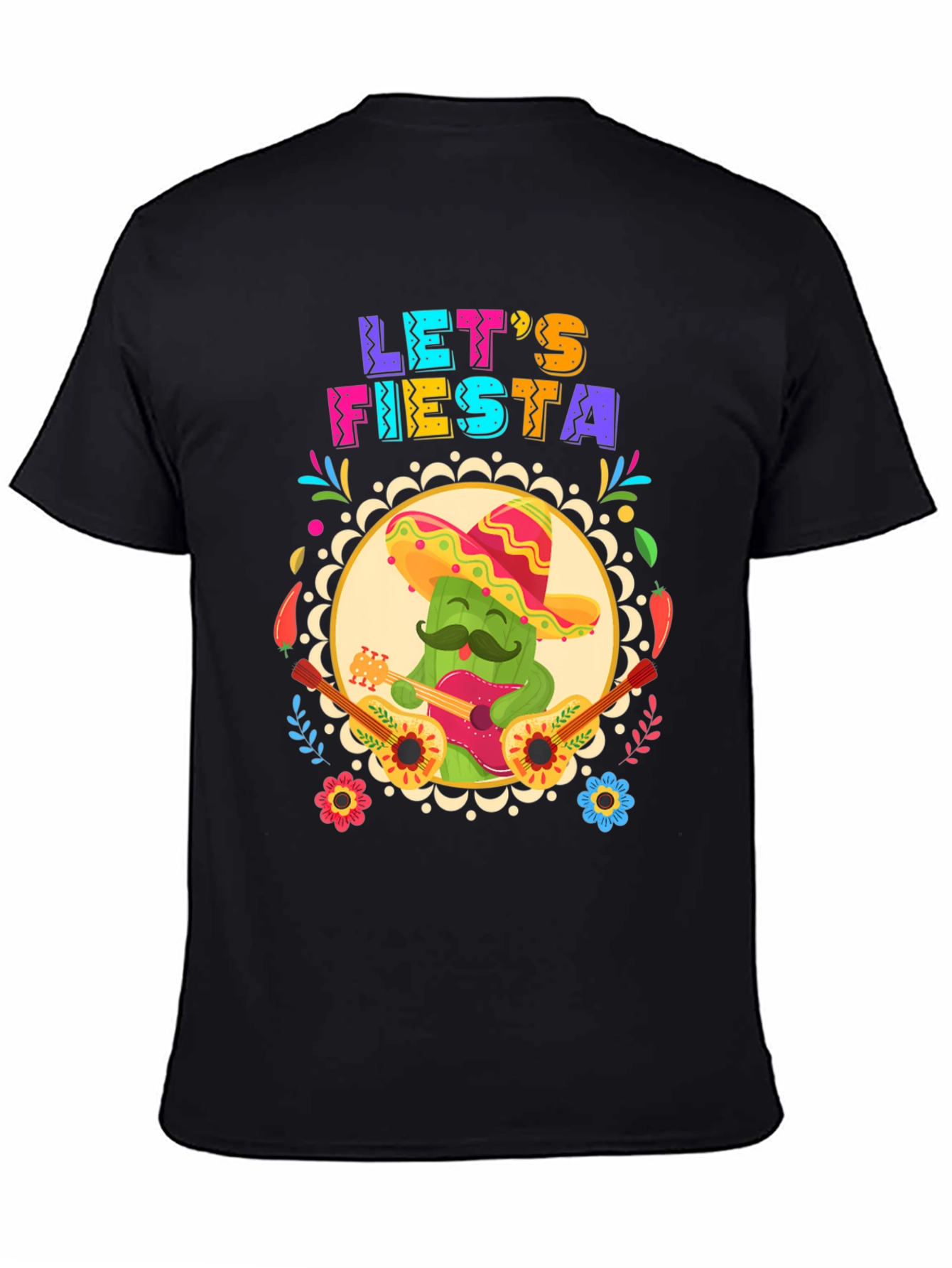 Lets Fiesta T-Shirt - Cactus Guitar Cinco De Mayo