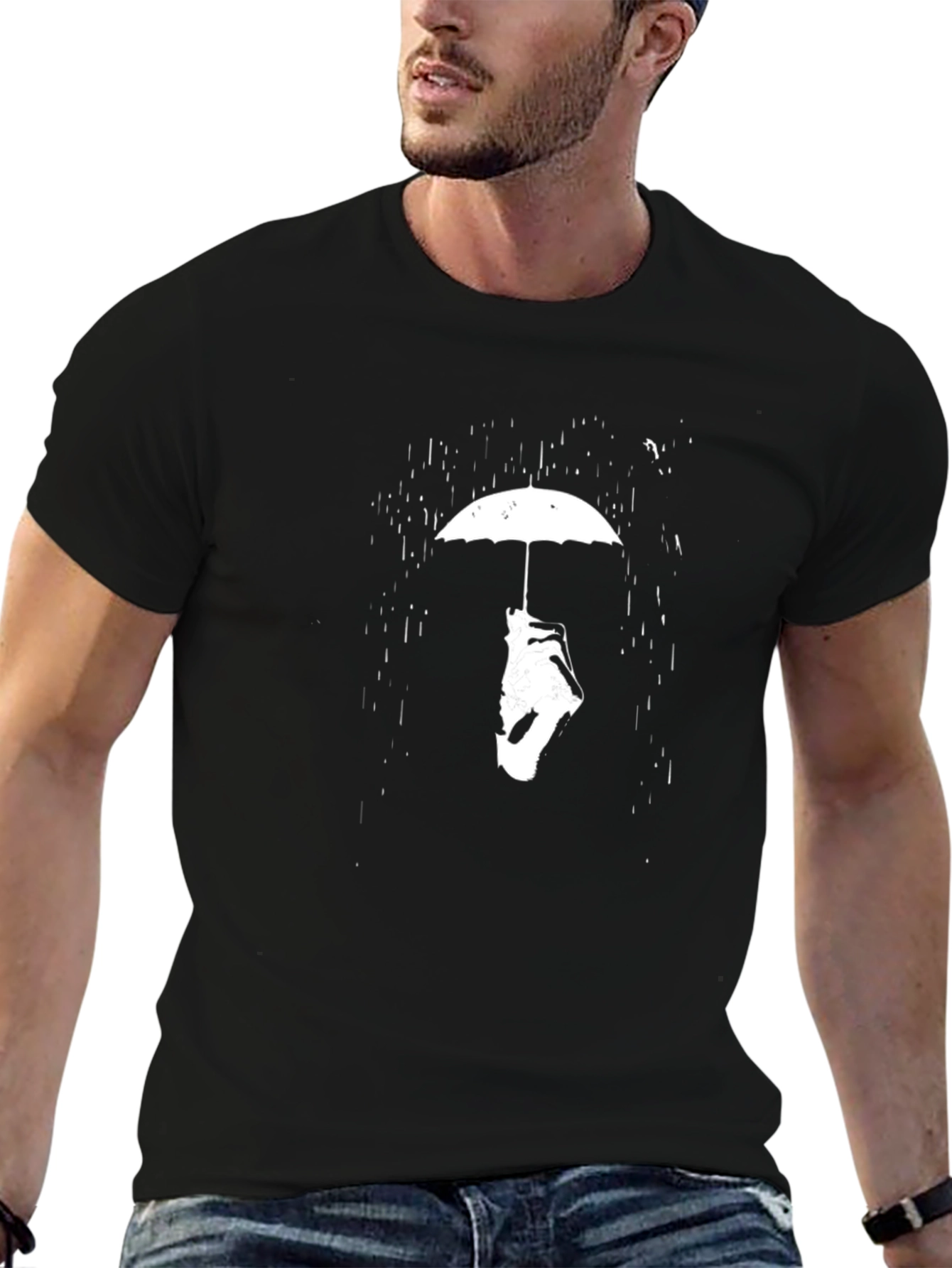 Umbrella Man Black Graphic Tee