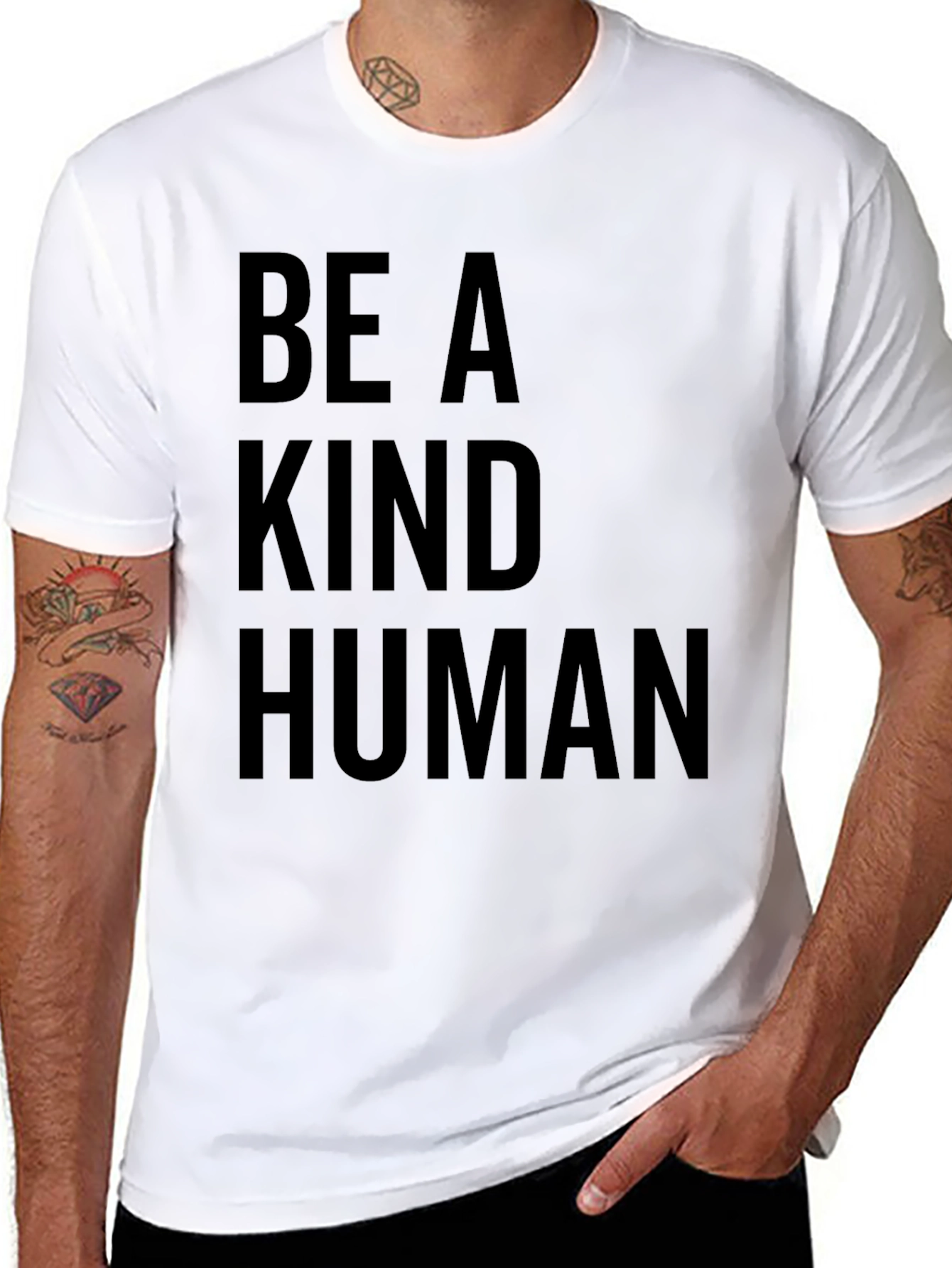 Be A Kind Human T-Shirt - Black Graphic Tee