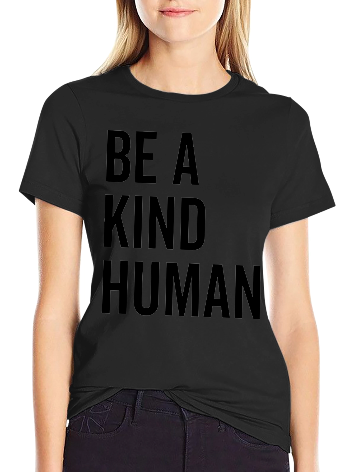 Be A Kind Human T-Shirt - Black Graphic Tee