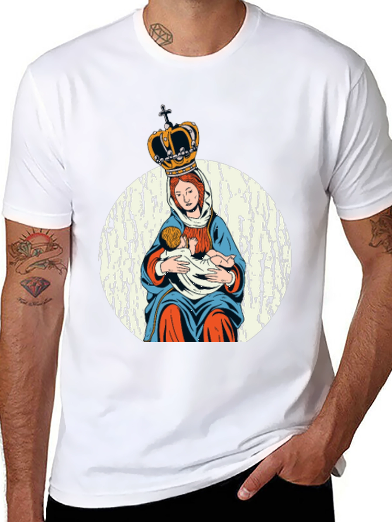 Virgin Mary & Child Graphic T-Shirt