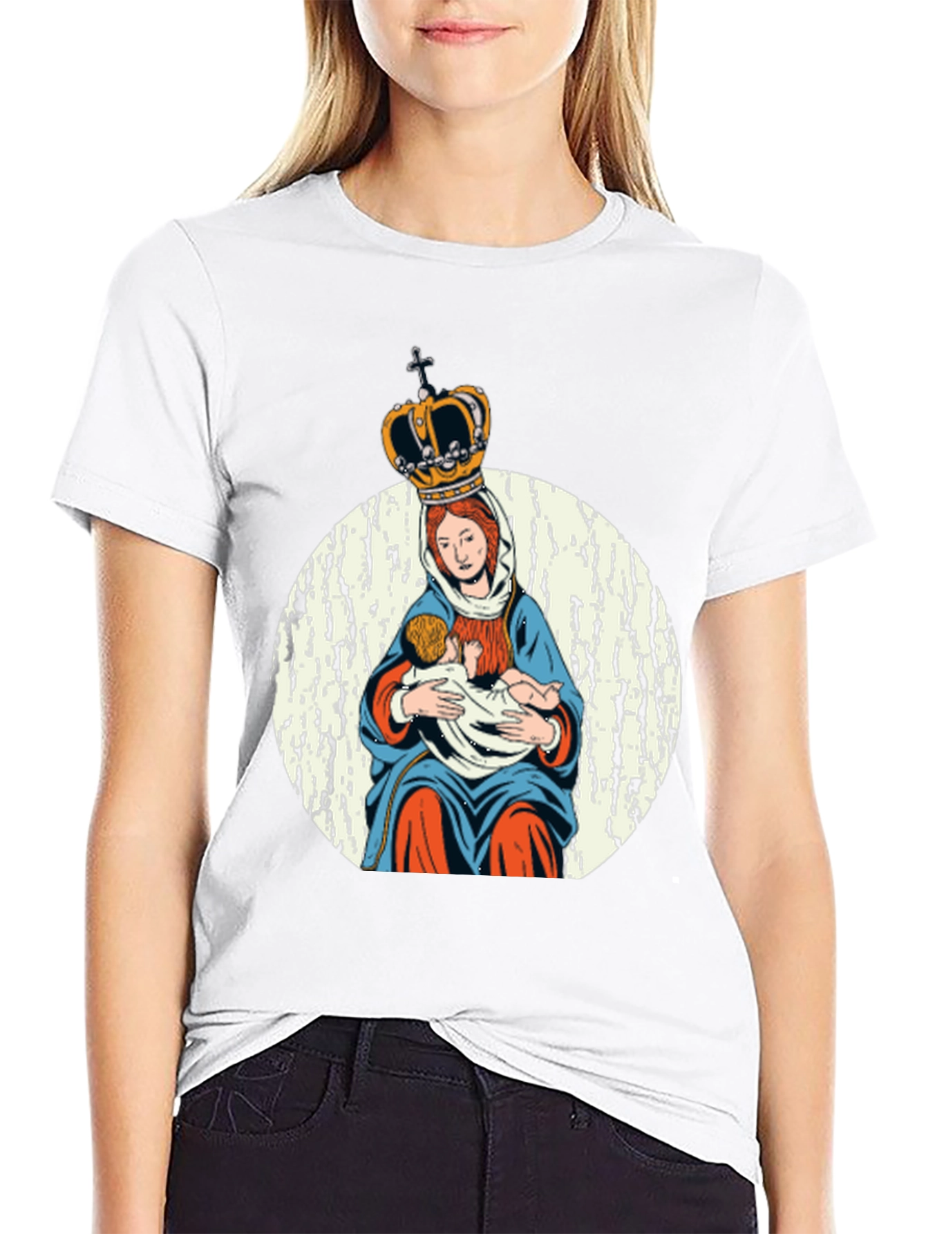 Virgin Mary & Child Graphic T-Shirt