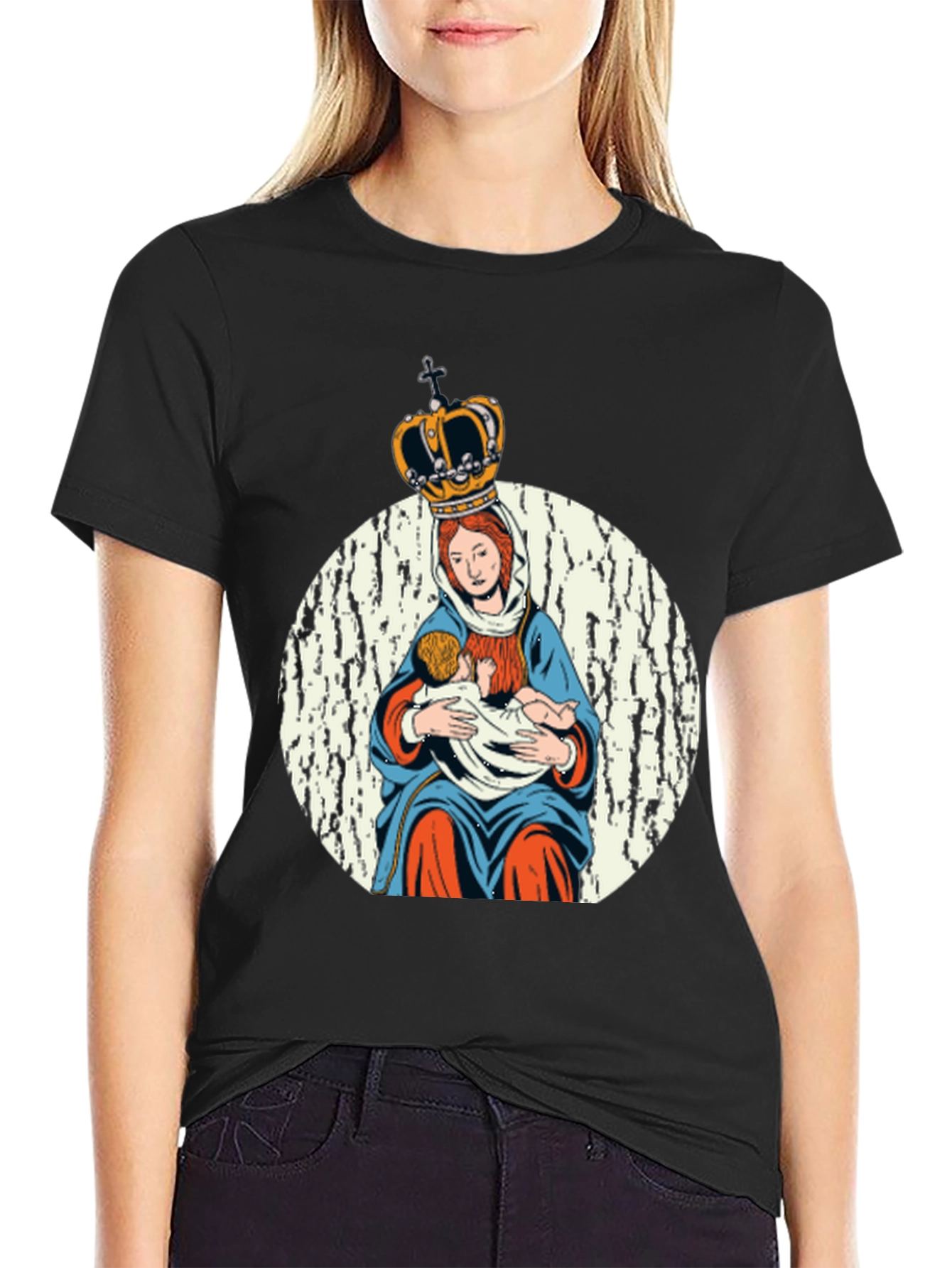 Virgin Mary & Child Graphic T-Shirt
