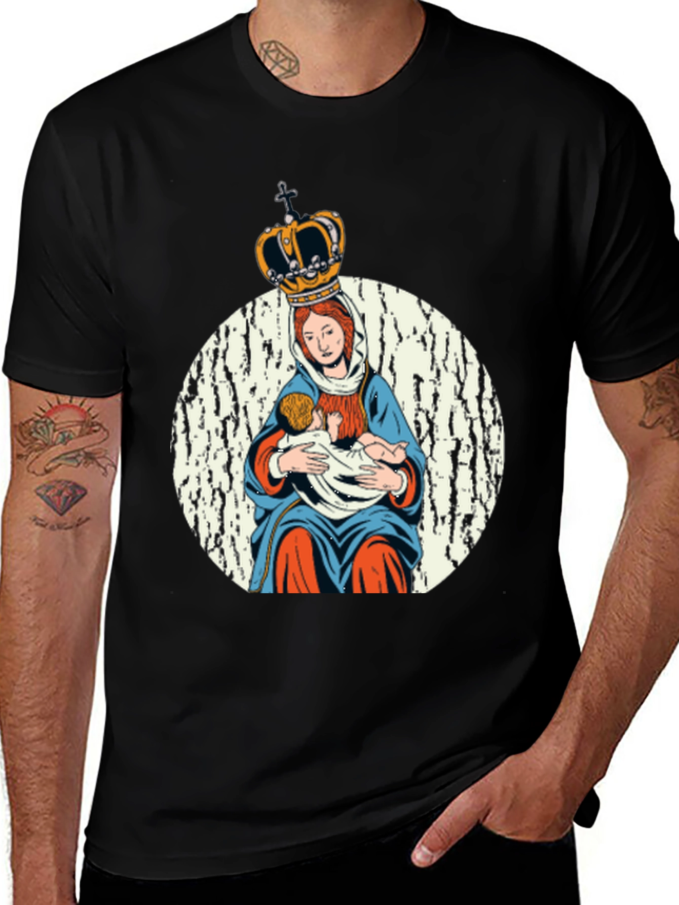 Virgin Mary & Child Graphic T-Shirt