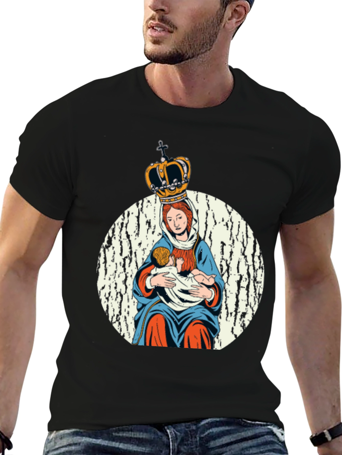 Virgin Mary & Child Graphic T-Shirt