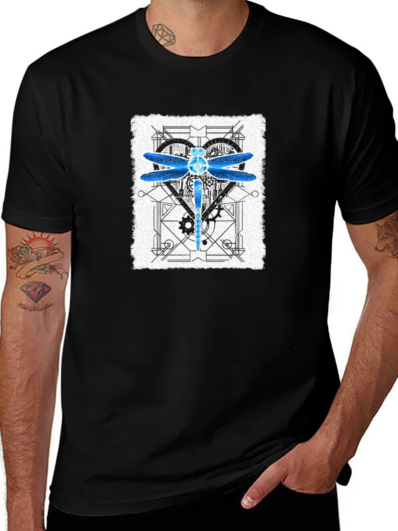Dragonfly Steampunk Graphic T-Shirt