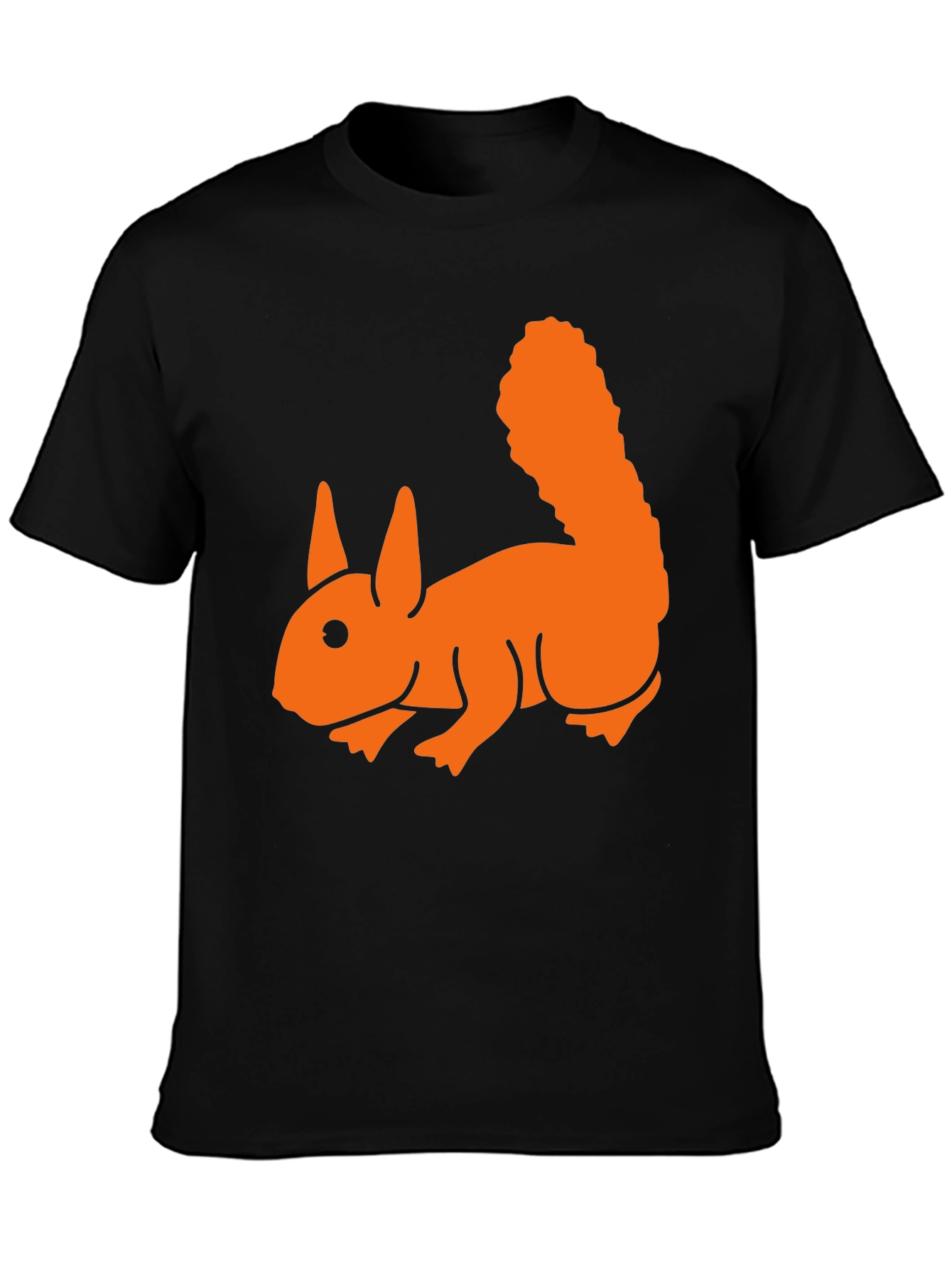 Squirrel Graphic Tee - Soft Black Cotton