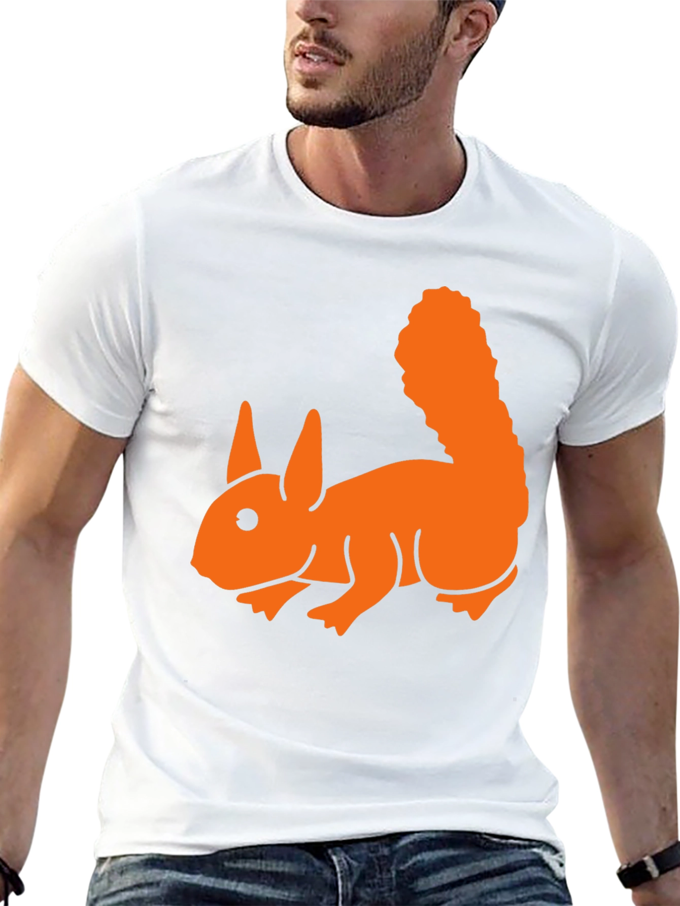 Squirrel Graphic Tee - Soft Black Cotton