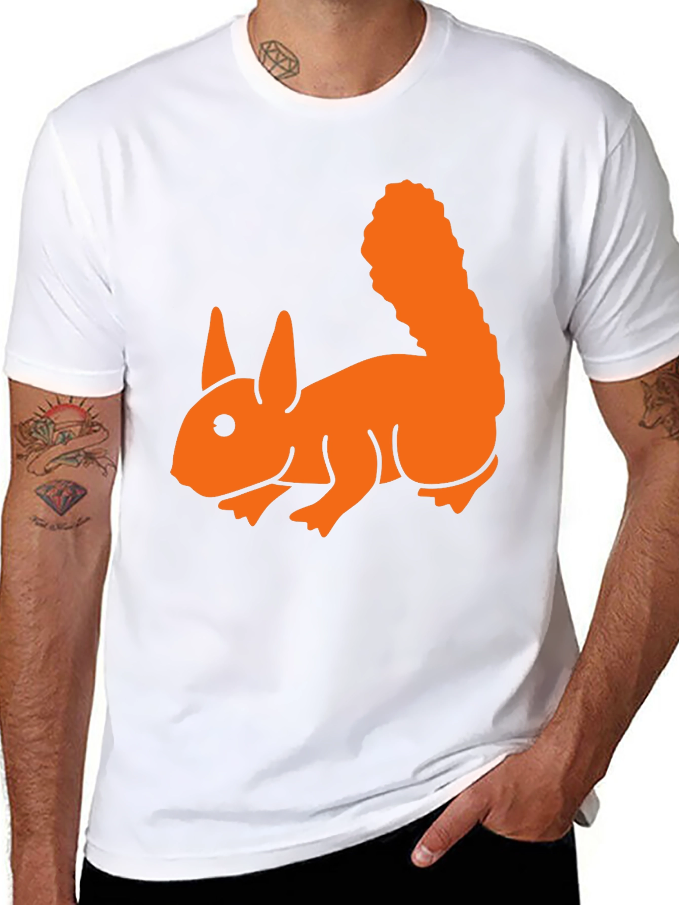 Squirrel Graphic Tee - Soft Black Cotton