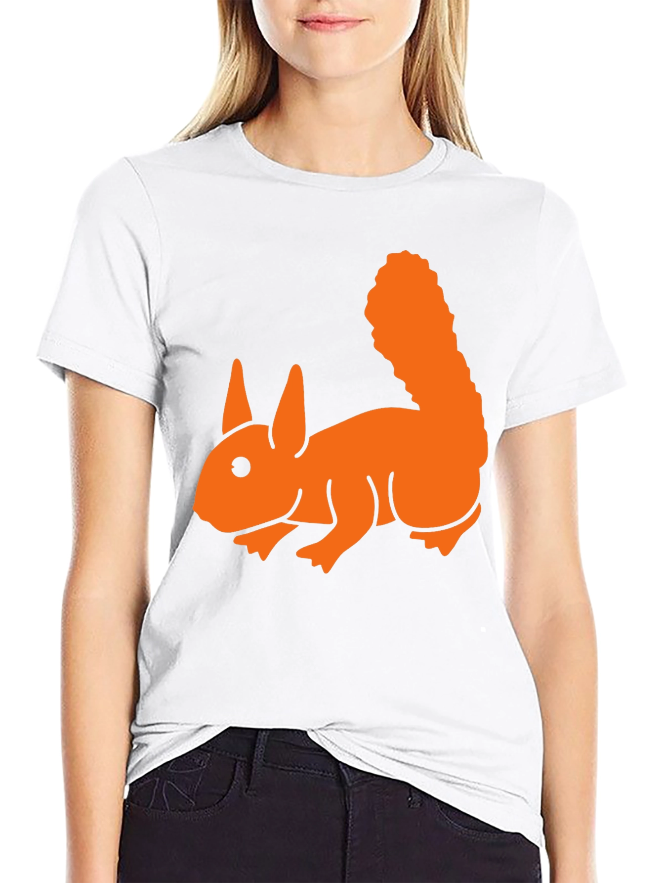 Squirrel Graphic Tee - Soft Black Cotton