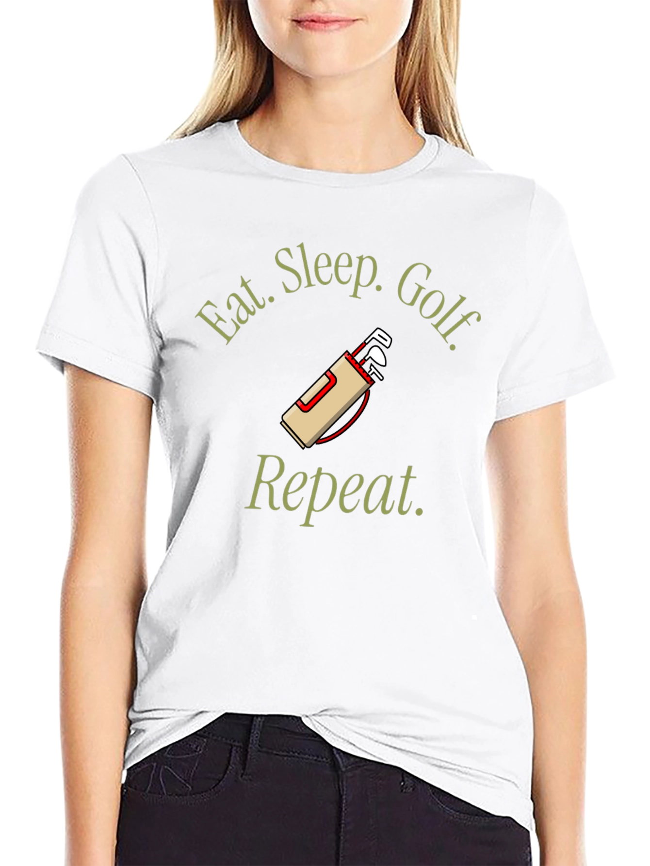 Eat Sleep Golf Repeat Black T-Shirt