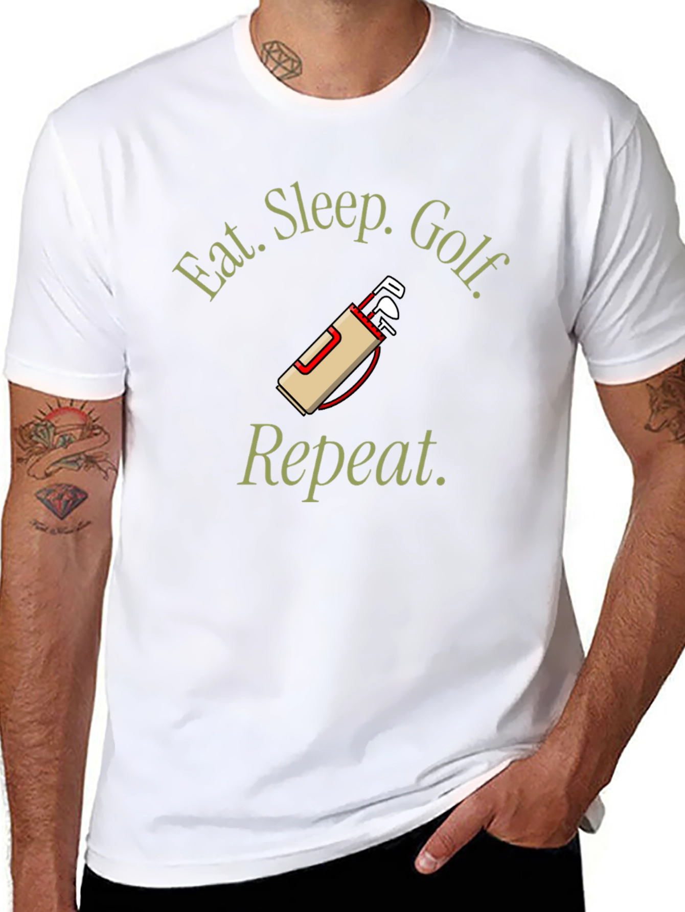 Eat Sleep Golf Repeat Black T-Shirt