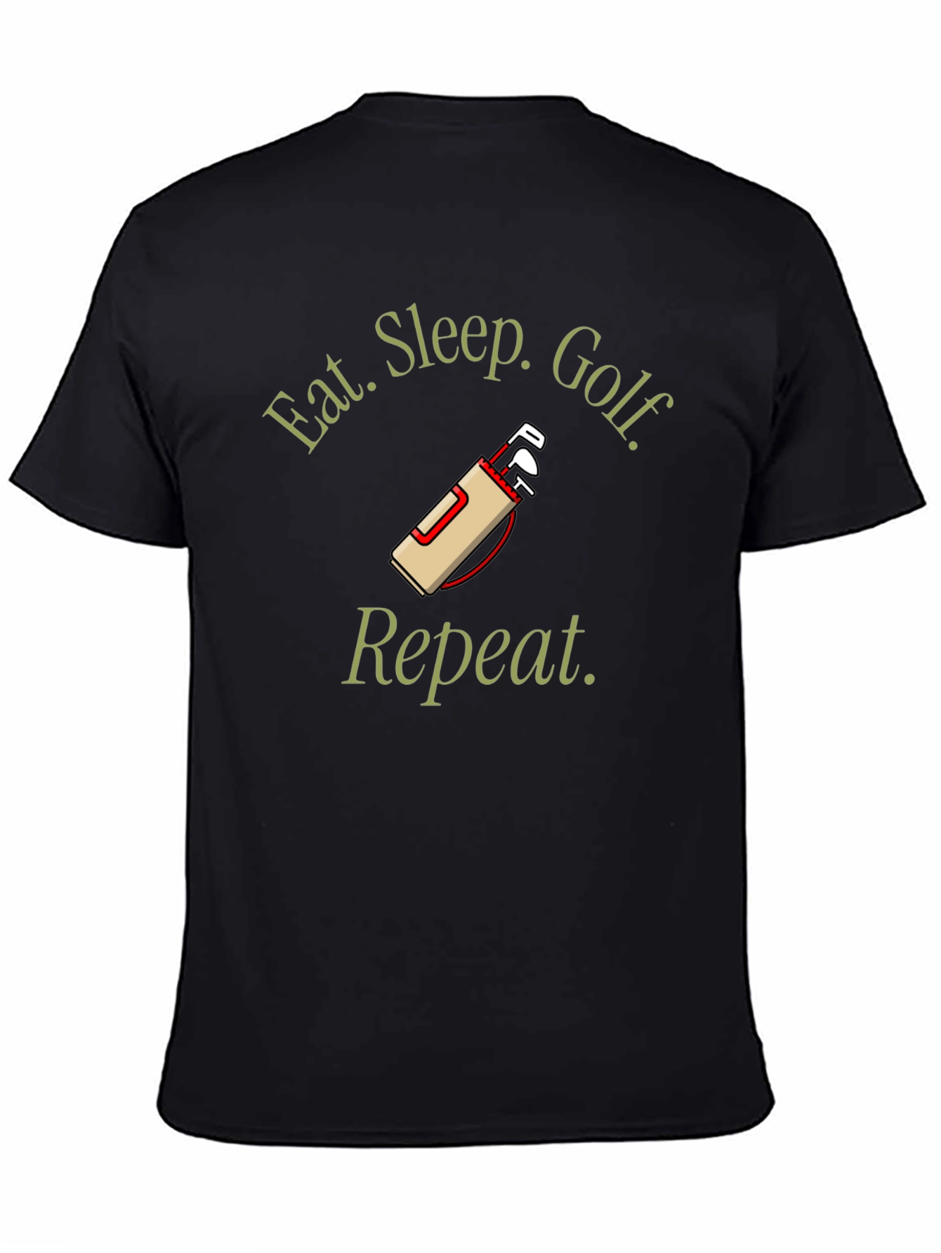 Eat Sleep Golf Repeat Black T-Shirt